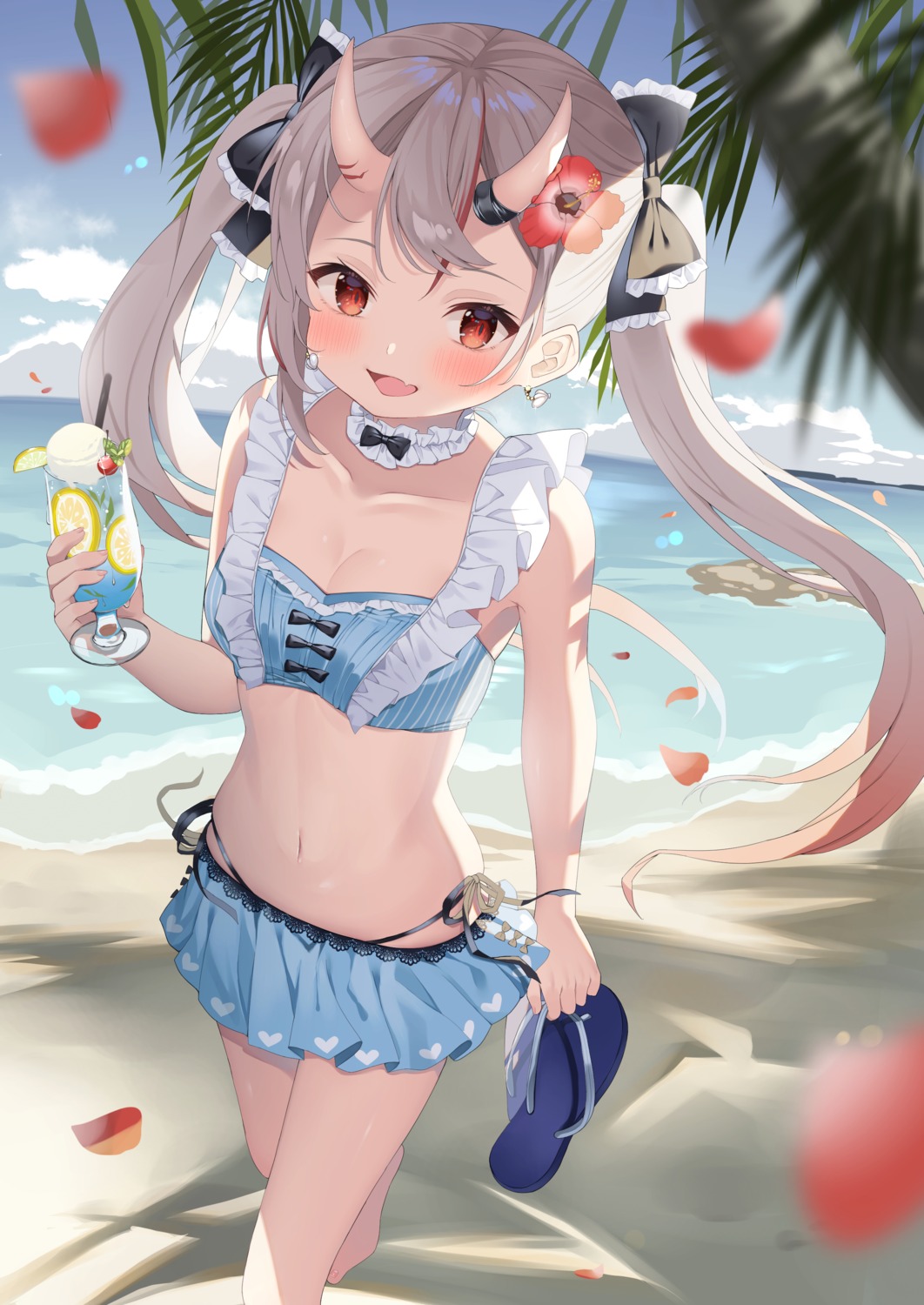 bikini hololive horns mymerody4649 nakiri_ayame swimsuits