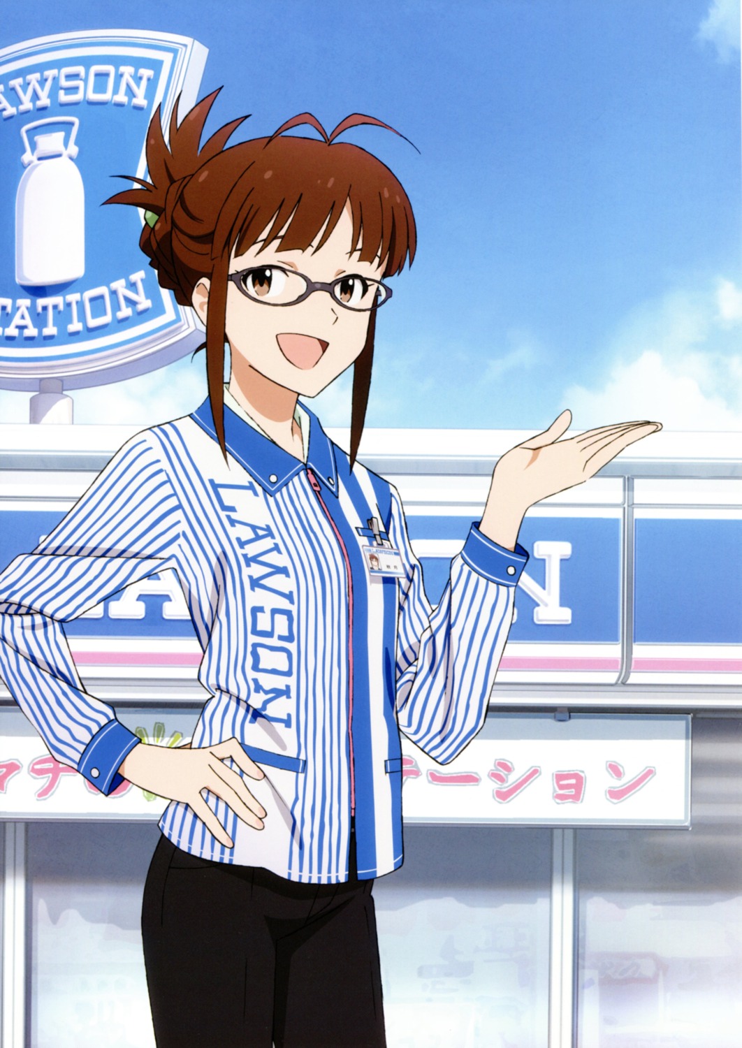 akizuki_ritsuko lawson megane takata_akira the_idolm@ster