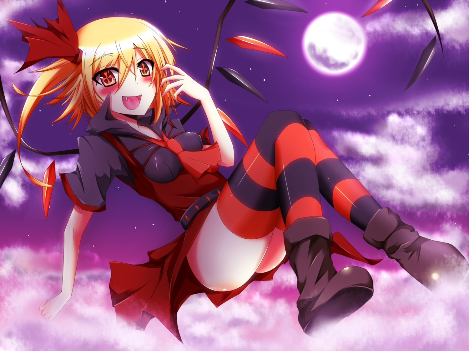 flandre_scarlet suterii thighhighs touhou wallpaper