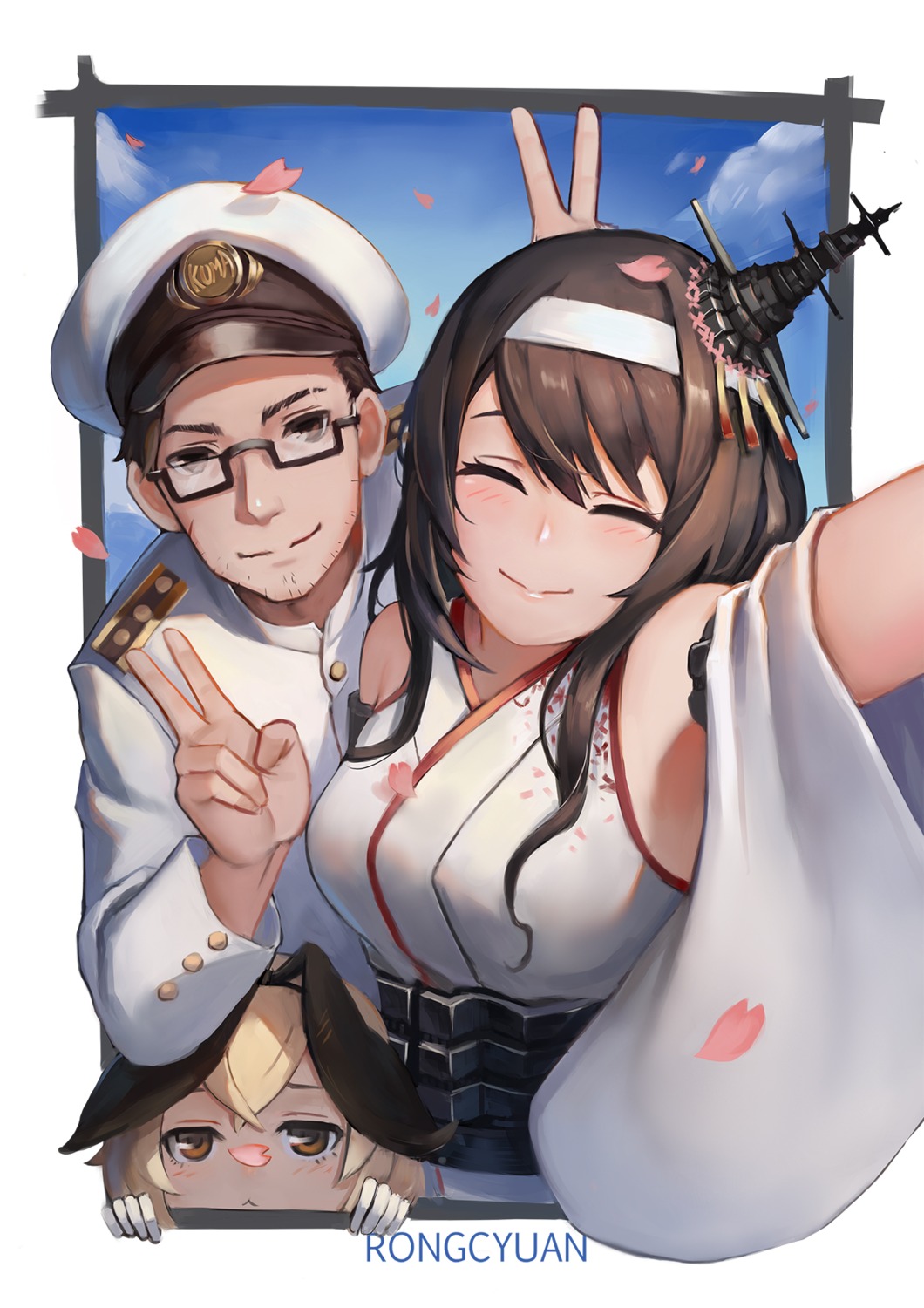 admiral_(kancolle) fusou_(kancolle) kantai_collection megane shimakaze_(kancolle) src_(rongcyuan_sie) uniform