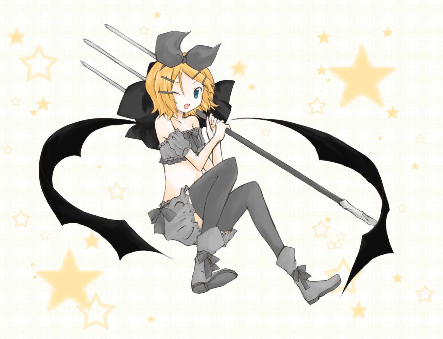 kagamine_rin thighhighs tomine_chiho vocaloid
