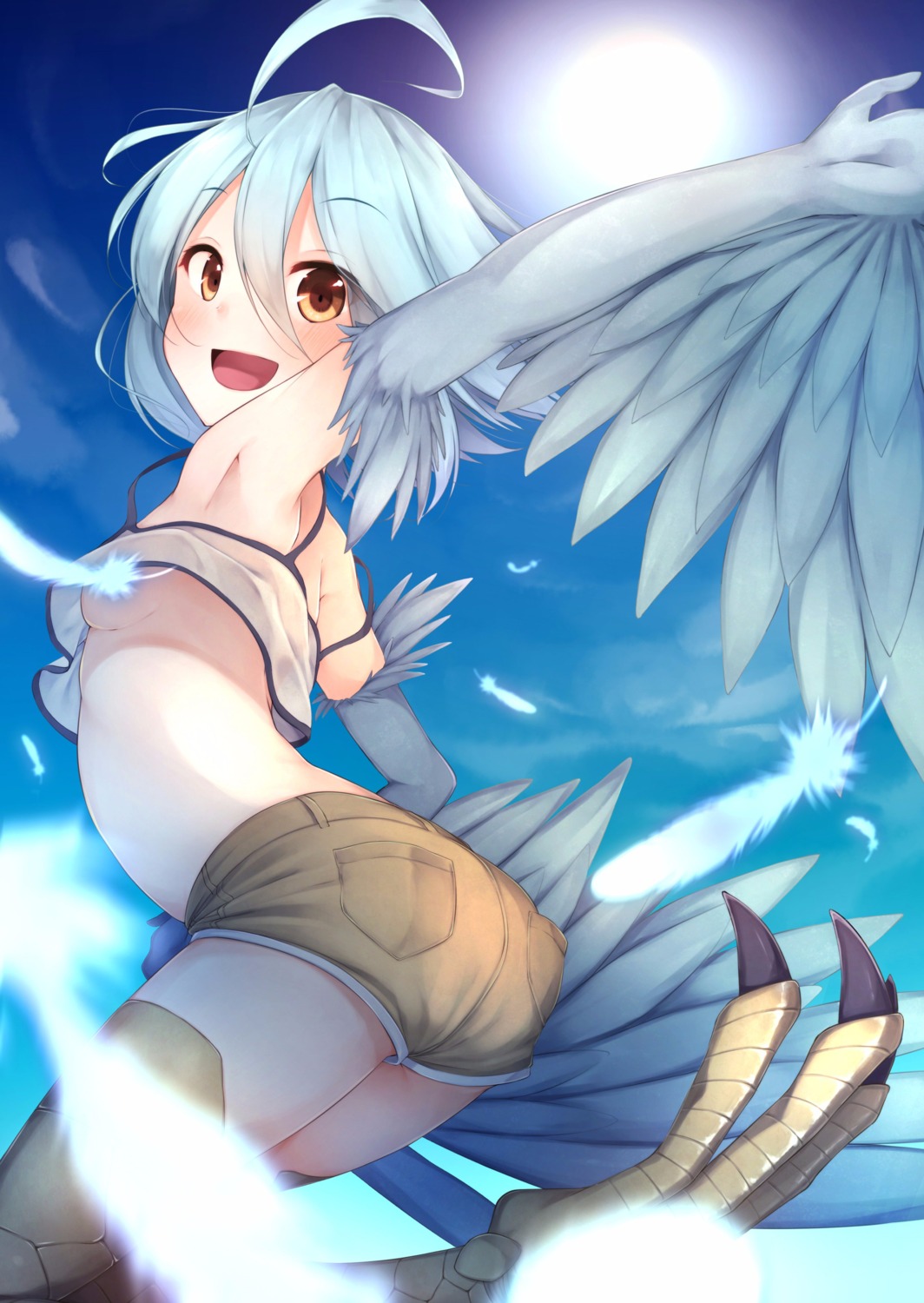 ass censored monster_girl monster_musume_no_iru_nichijou no_bra papi rerrere see_through thighhighs wings