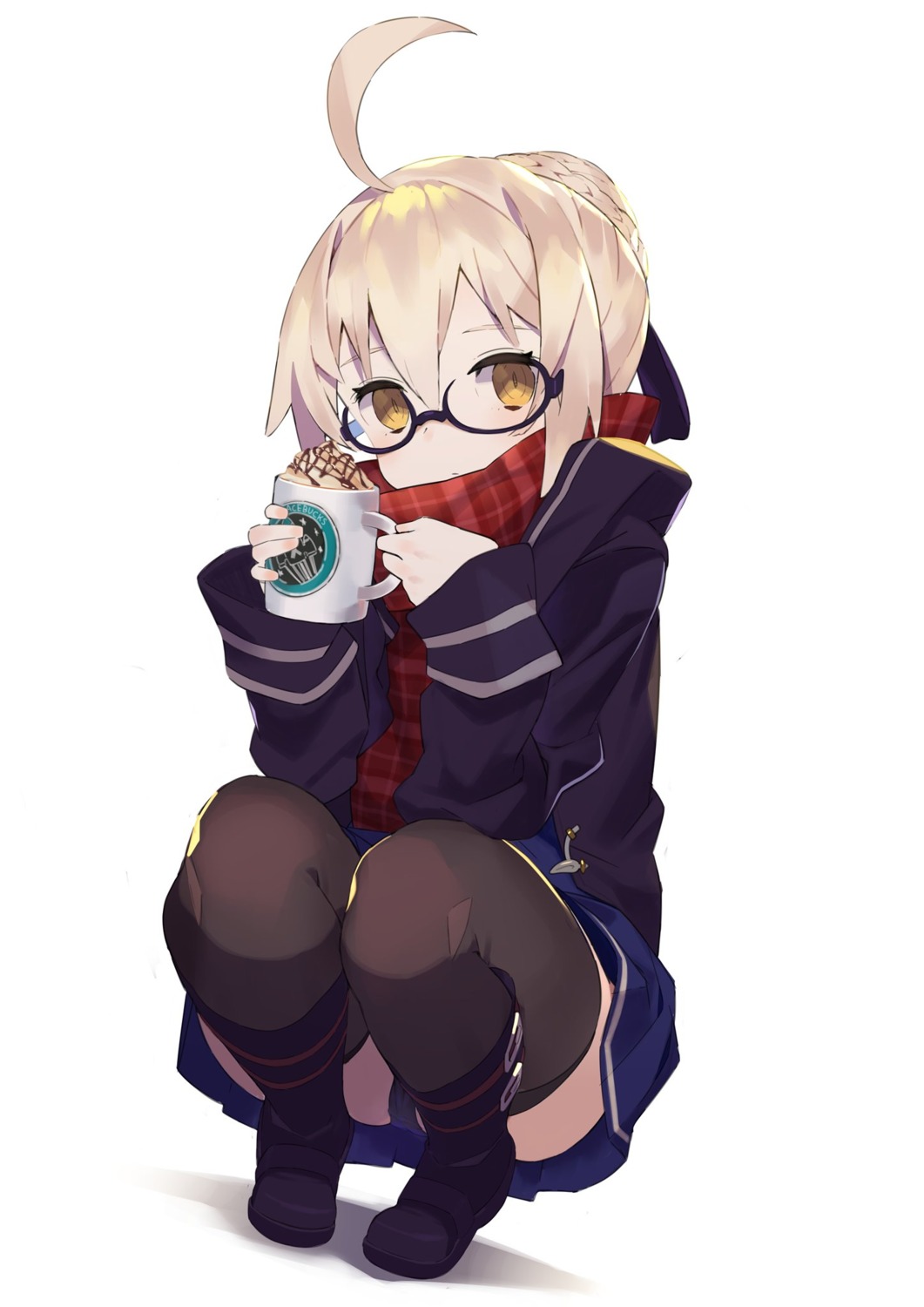 fate/grand_order hajime-ill-1st heroine_x_alter megane pantsu seifuku thighhighs