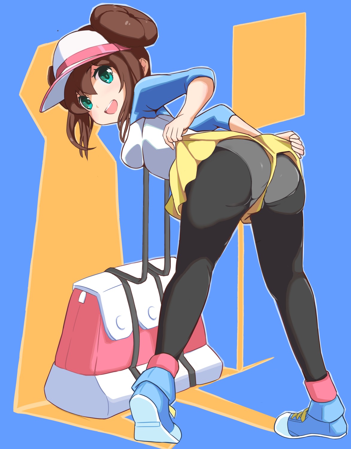 ass mei_(pokemon) pantsu pantyhose papion pokemon pokemon_b2w2 skirt_lift