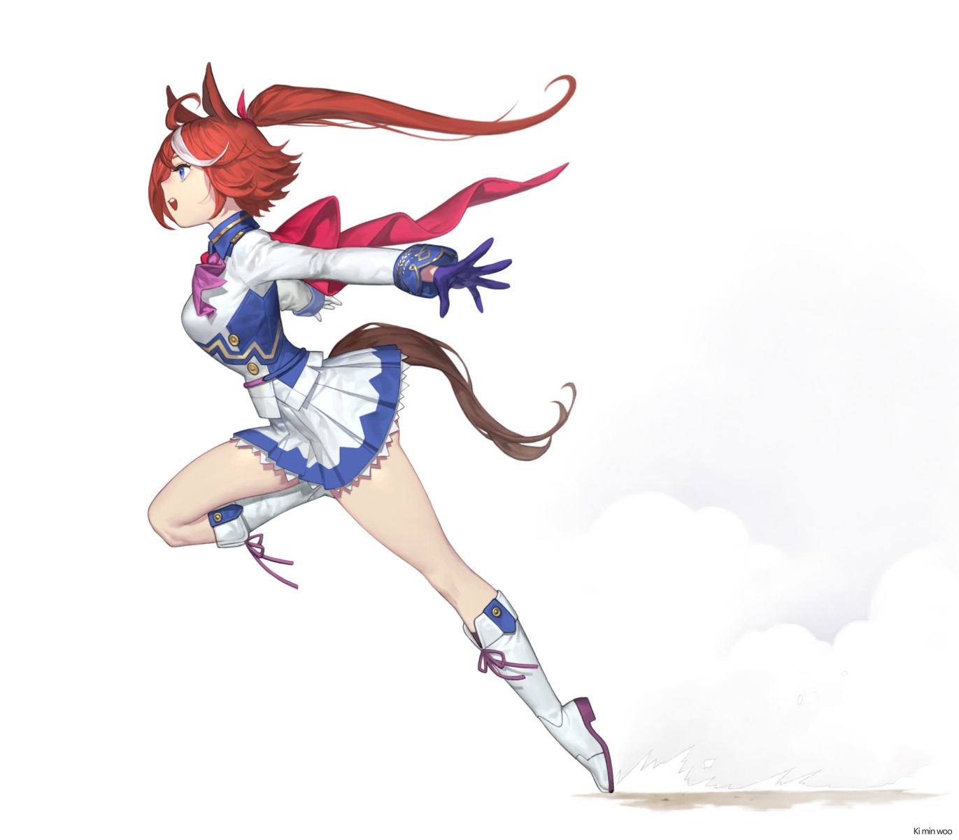 animal_ears ki_min-woo seifuku skirt_lift tail tokai_teio_(umamusume) uma_musume_pretty_derby uniform