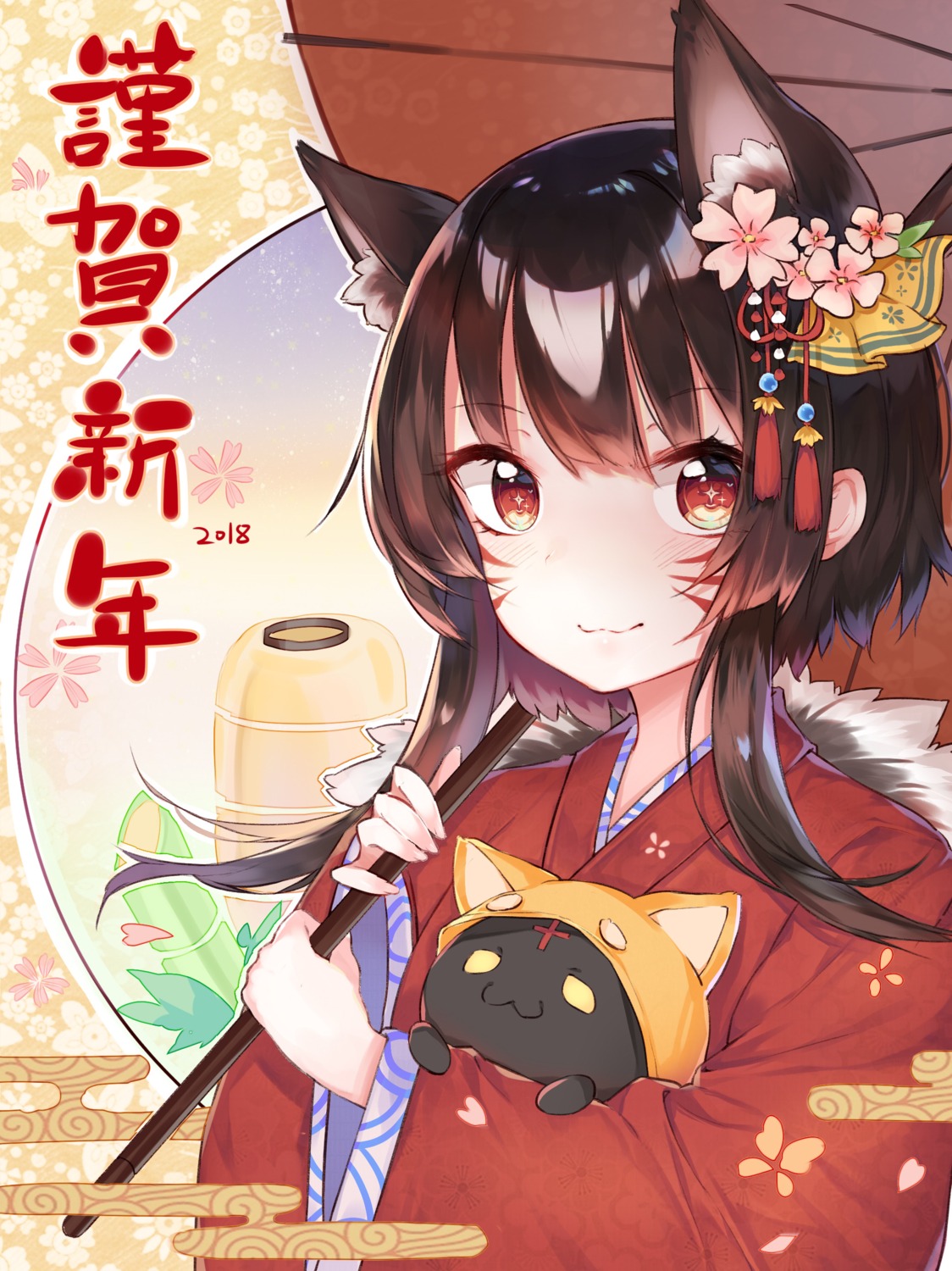 animal_ears chomusuke kimono kono_subarashii_sekai_ni_shukufuku_wo! linz930 megumin umbrella