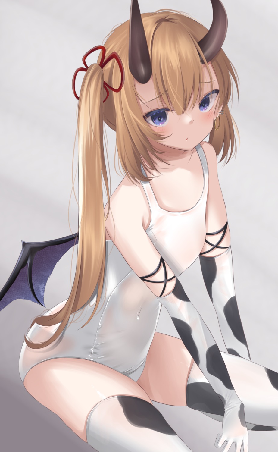 horns school_swimsuit see_through swimsuits tagme thighhighs wings