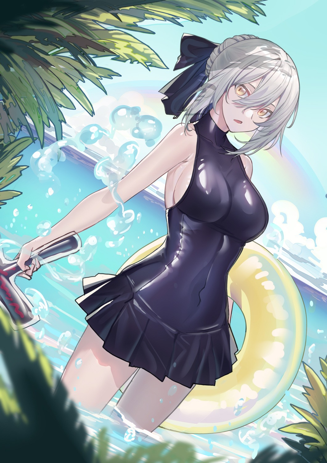 fate/grand_order saber saber_alter swimsuits sword tagme wet