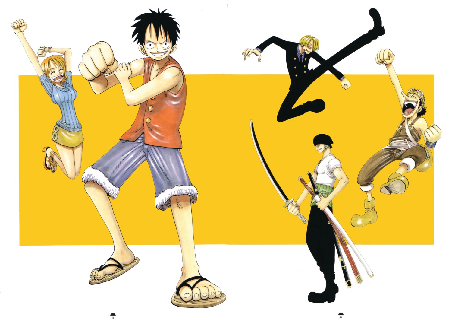 monkey_d_luffy nami oda_eiichirou one_piece roronoa_zoro usopp vinsmoke_sanji