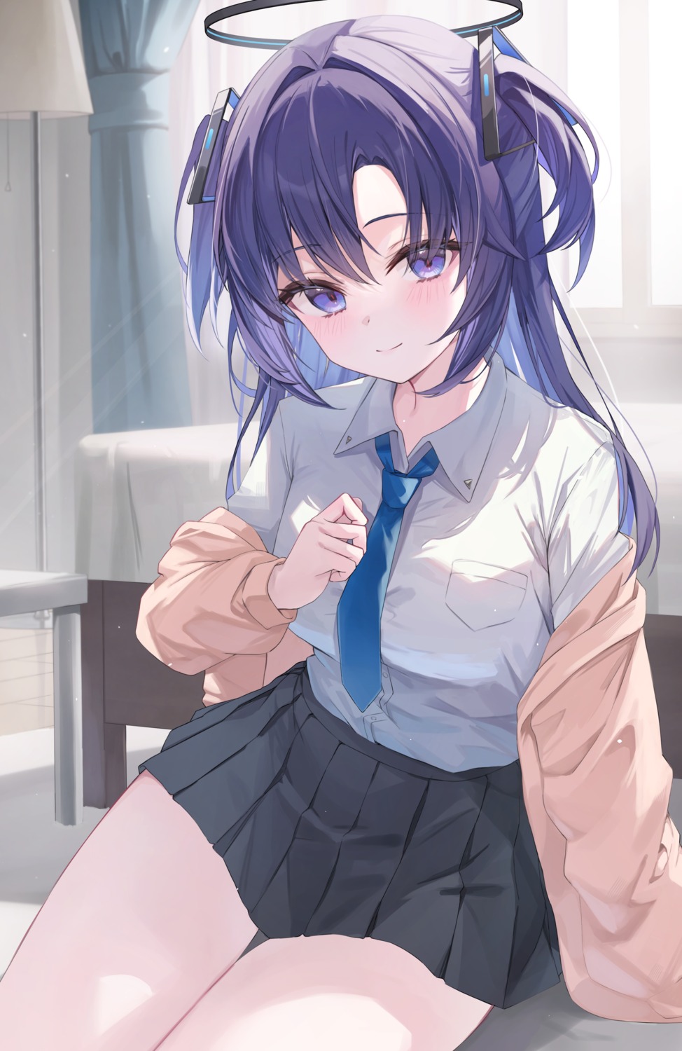 asashin_(asn) blue_archive halo hayase_yuuka seifuku sweater