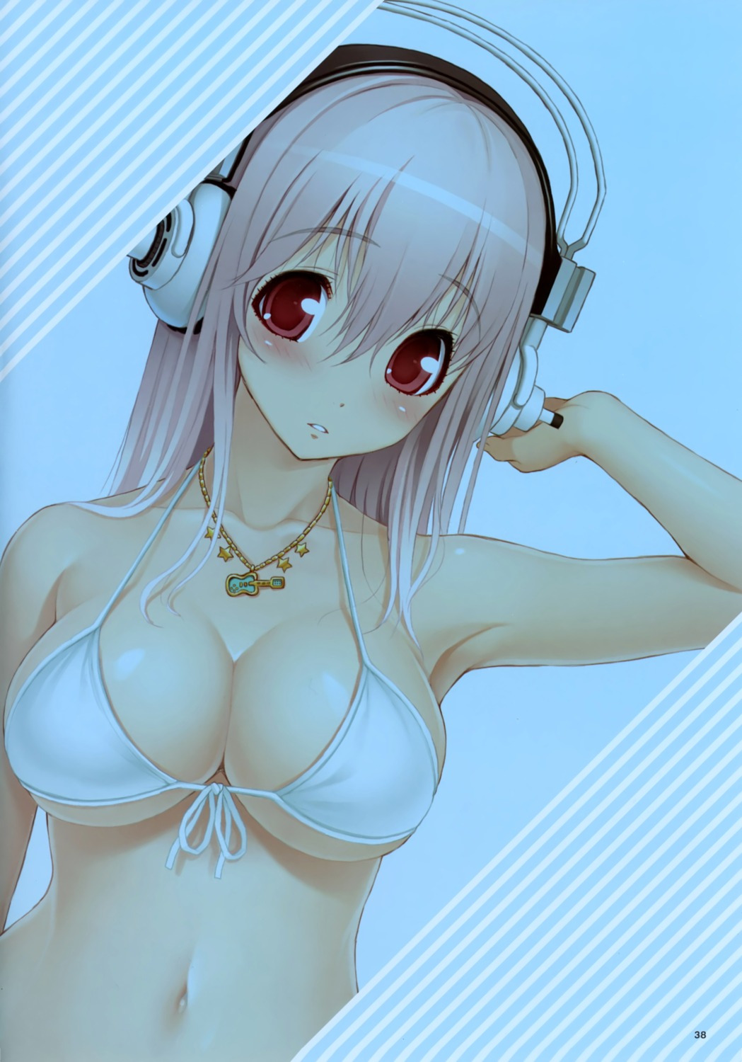 bikini headphones sonico super_sonico swimsuits tsuji_santa