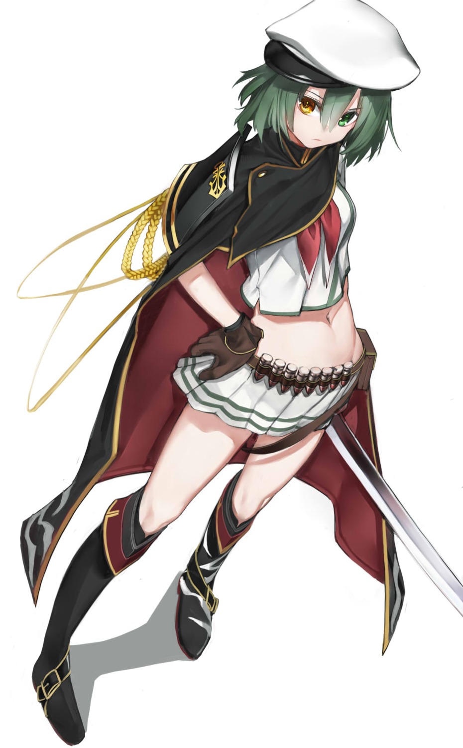 heterochromia kantai_collection kiso_(kancolle) nyatabe seifuku sword