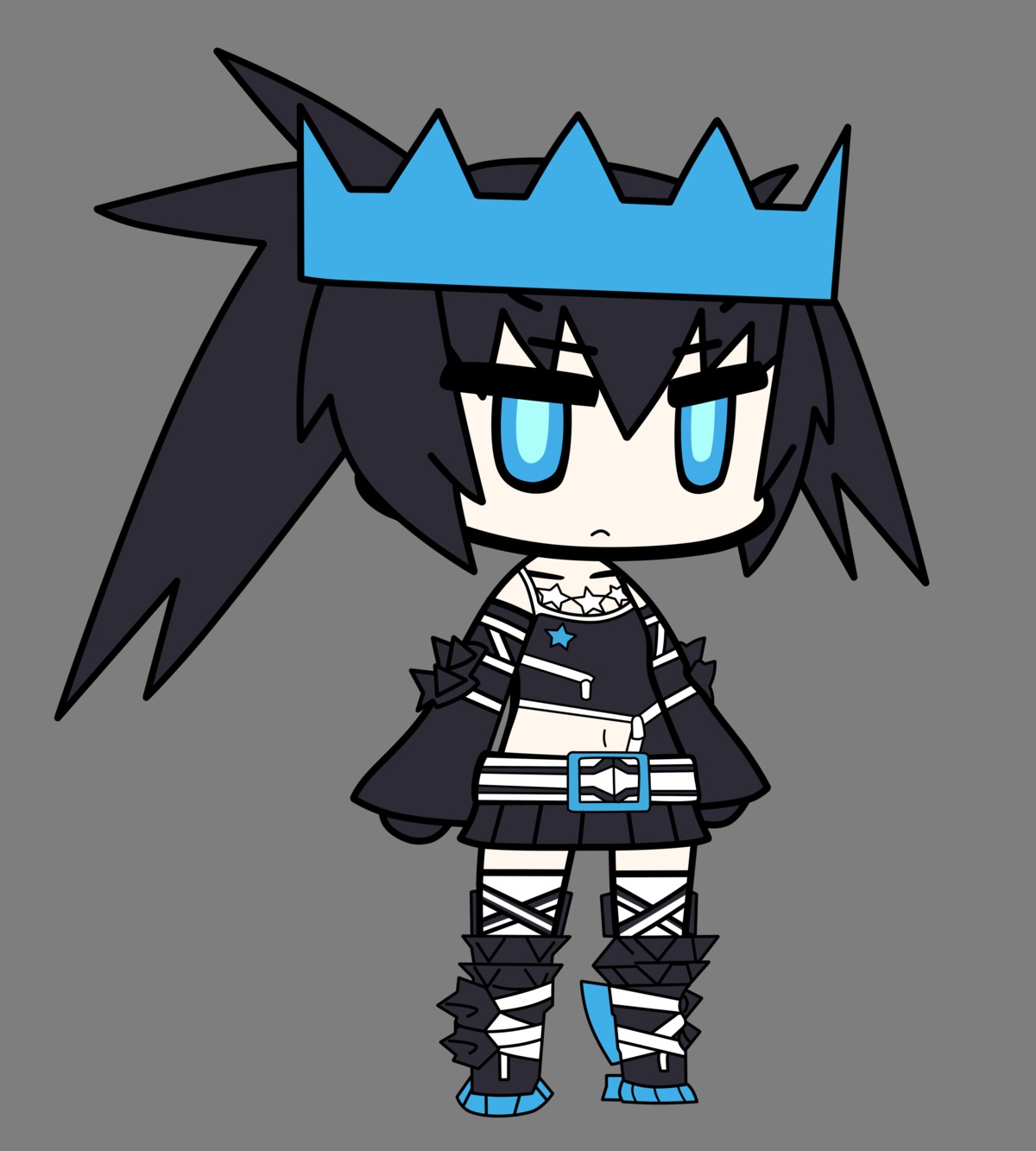 black_rock_shooter black_rock_shooter_(character) chibi transparent_png vector_trace vocaloid