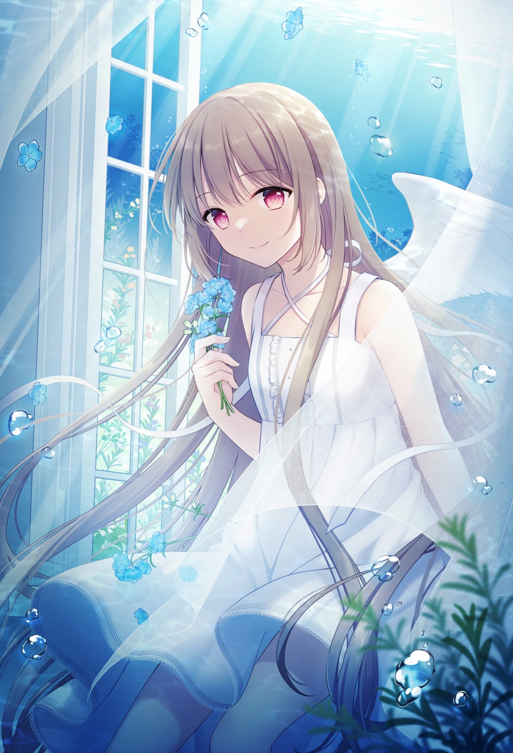 dress kyouya_(hosituki) skirt_lift summer_dress wings