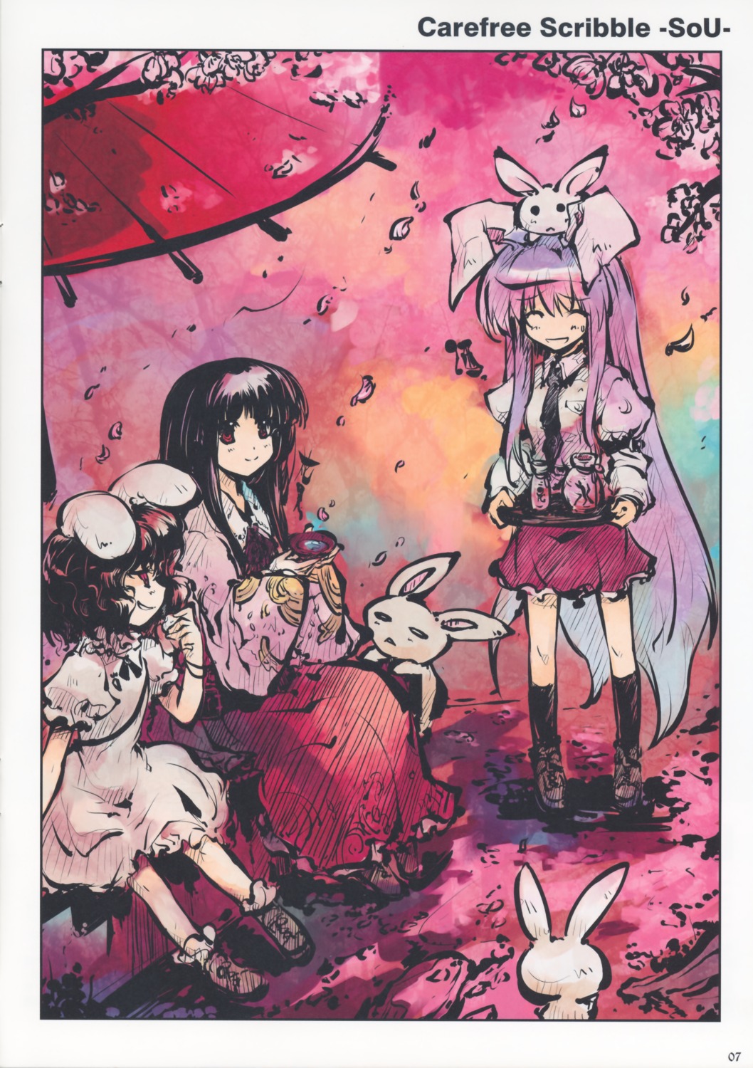 houraisan_kaguya inaba_tewi reisen_udongein_inaba tokiame touhou