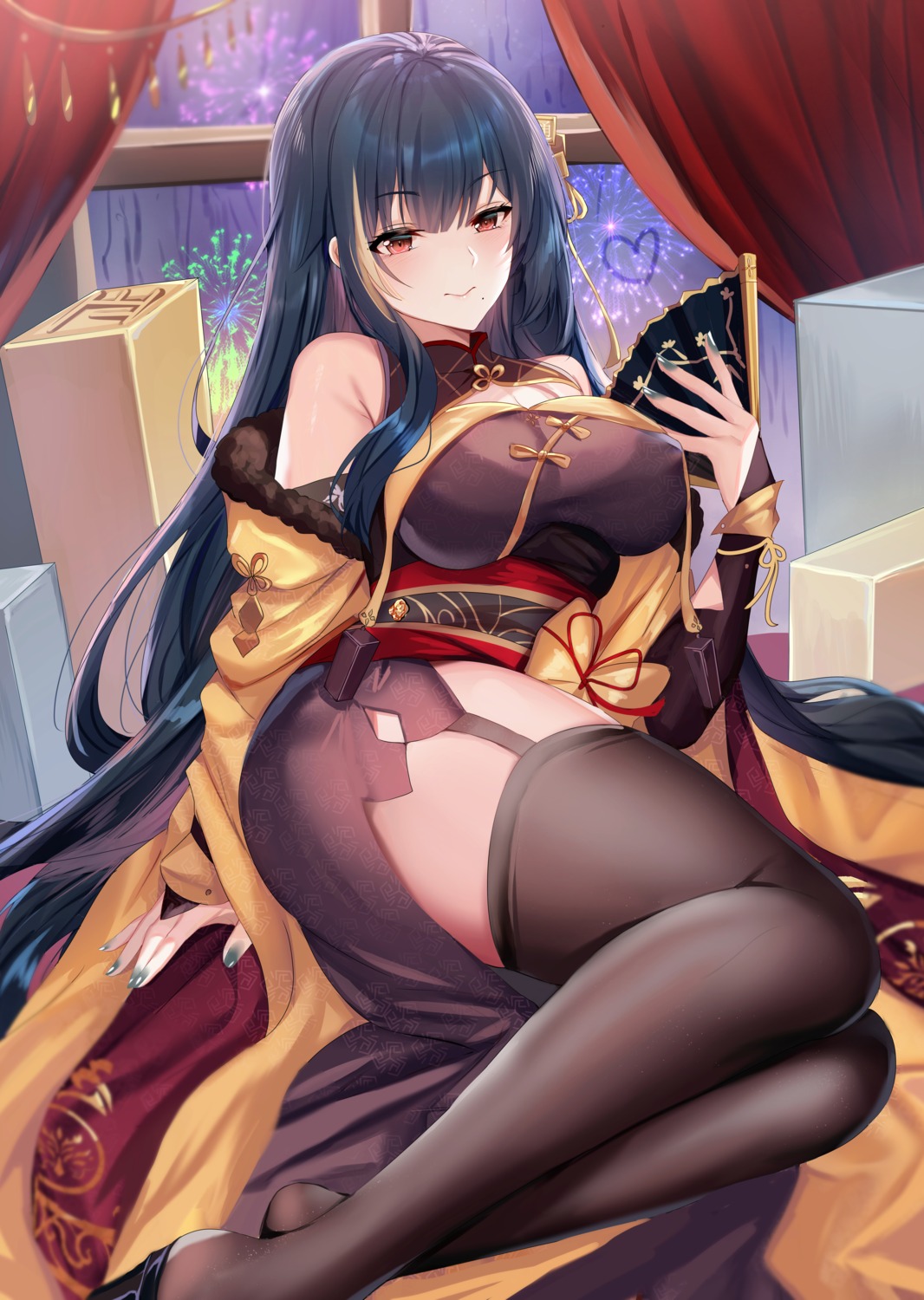 asian_clothes erect_nipples masterwork_apocalypse shanguier stockings thighhighs