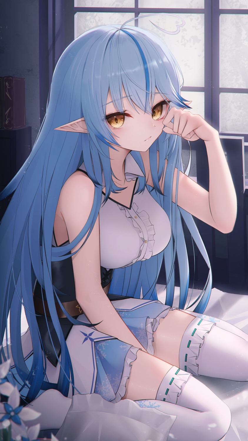 elf hololive pointy_ears thighhighs thomas_8000 yukihana_lamy