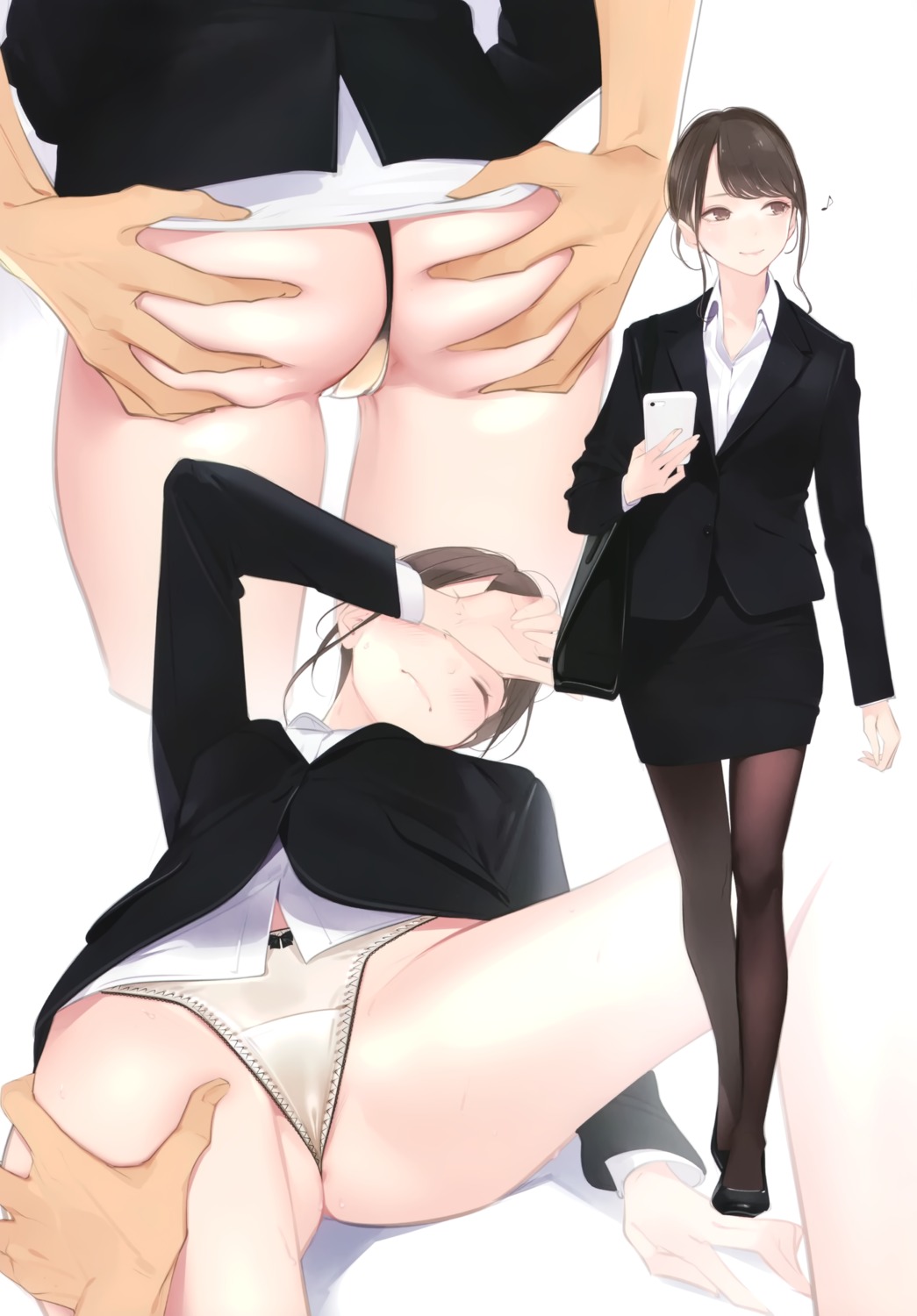 ama_mitsuki ass ass_grab business_suit pantsu pantyhose thong