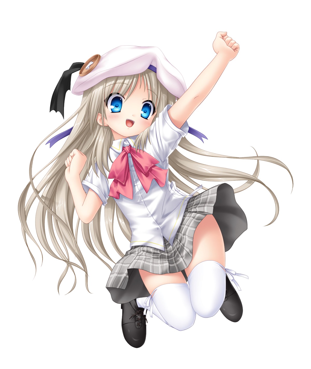 key kud_wafter little_busters! na-ga noumi_kudryavka possible_duplicate seifuku skirt_lift thighhighs