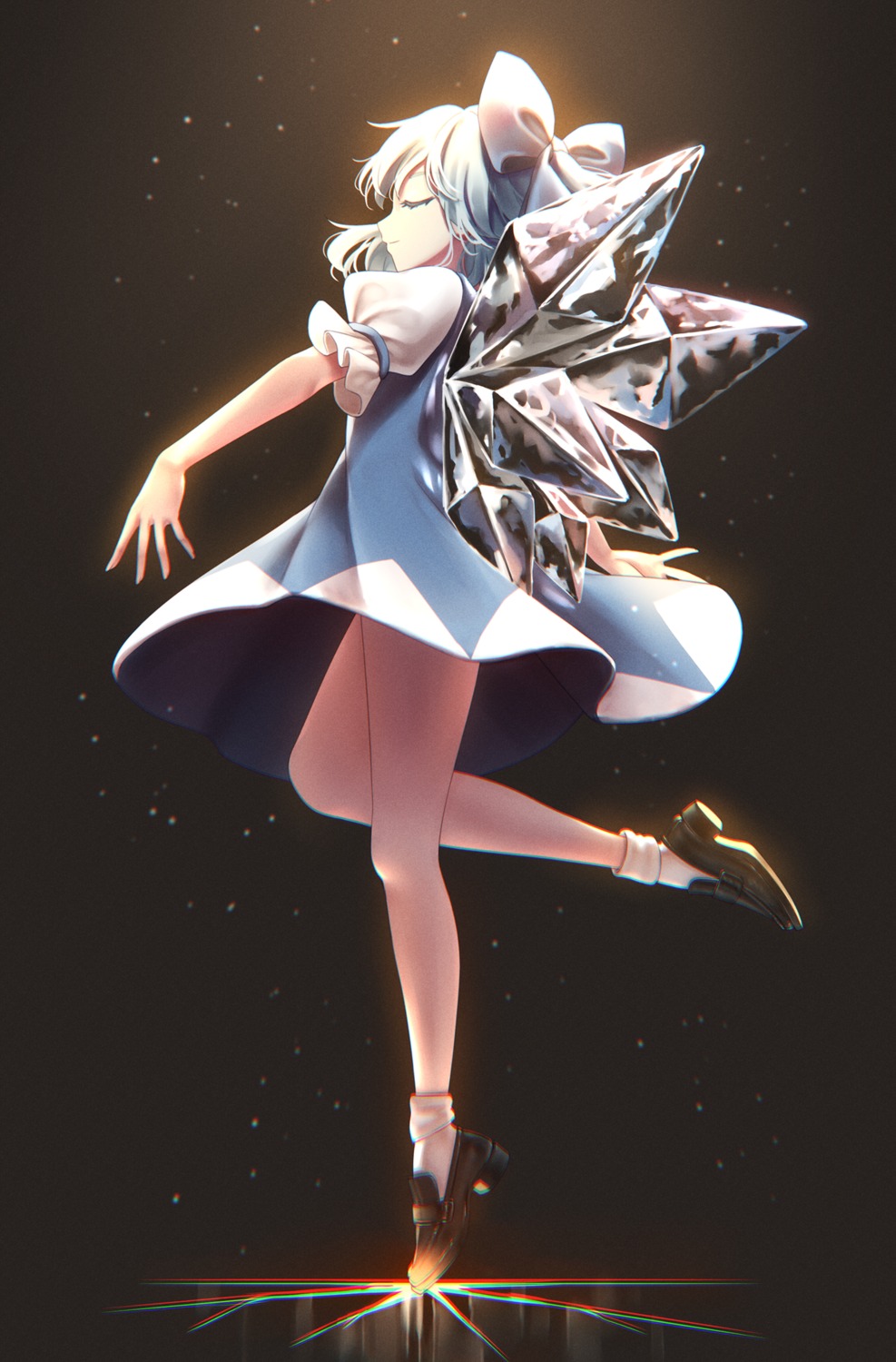 cirno dress skirt_lift torinari_(dtvisu) touhou wings