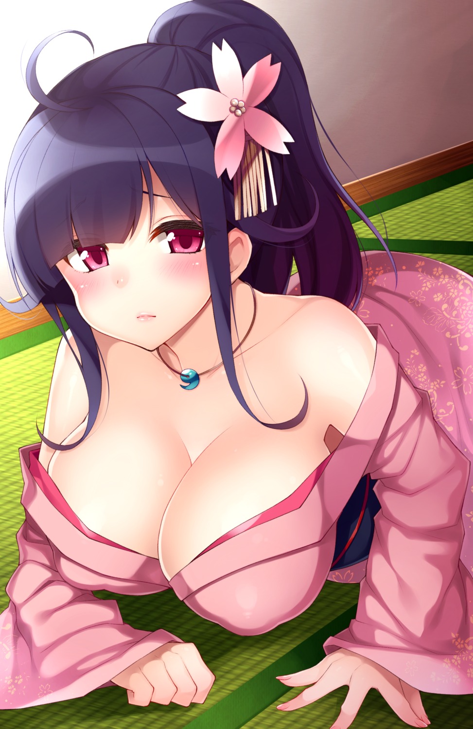 ayuteishoku erect_nipples kantai_collection kimono no_bra open_shirt taigei_(kancolle)