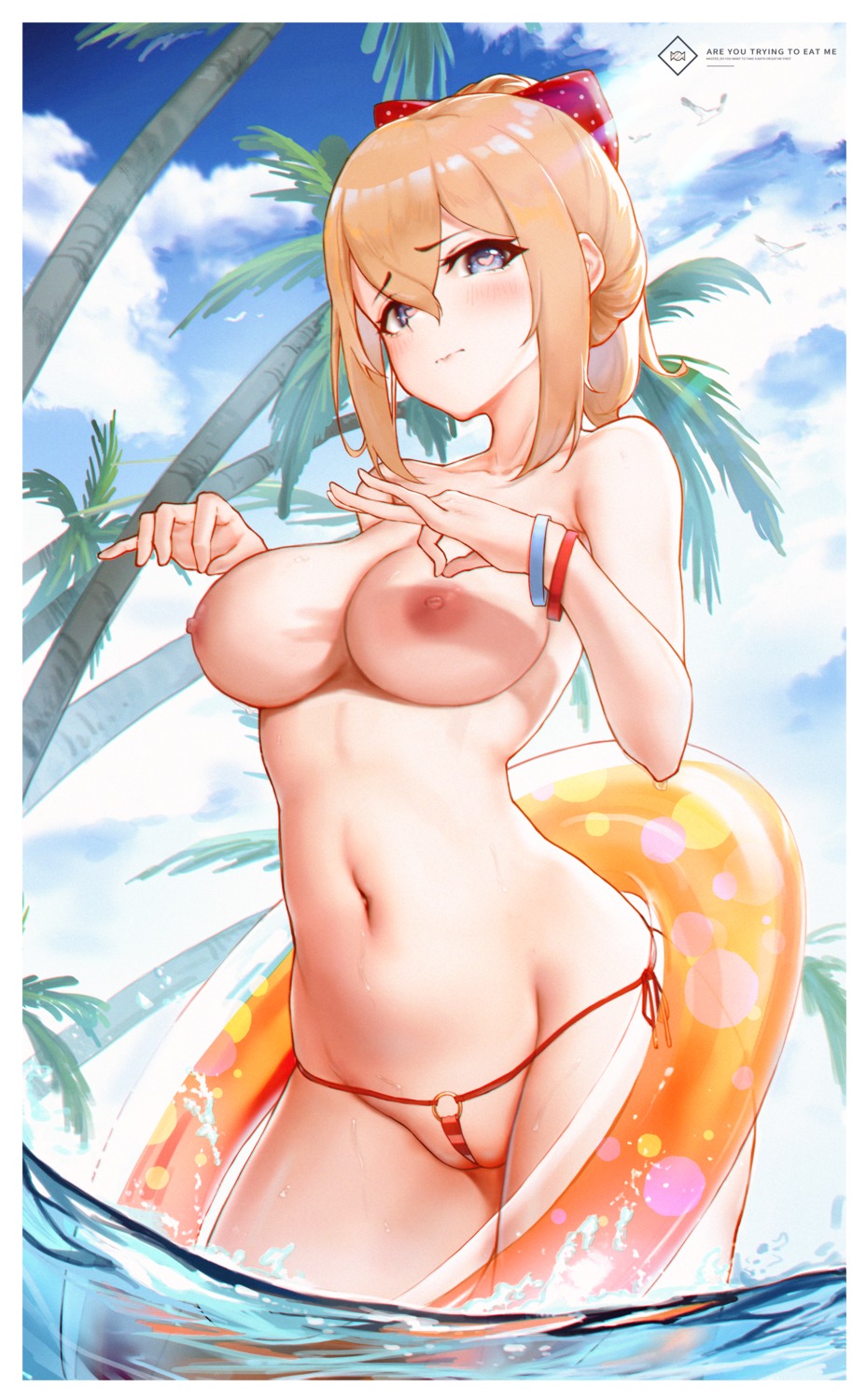 bikini genshin_impact jean_(genshin_impact) l_ract nipples swimsuits thong topless wet