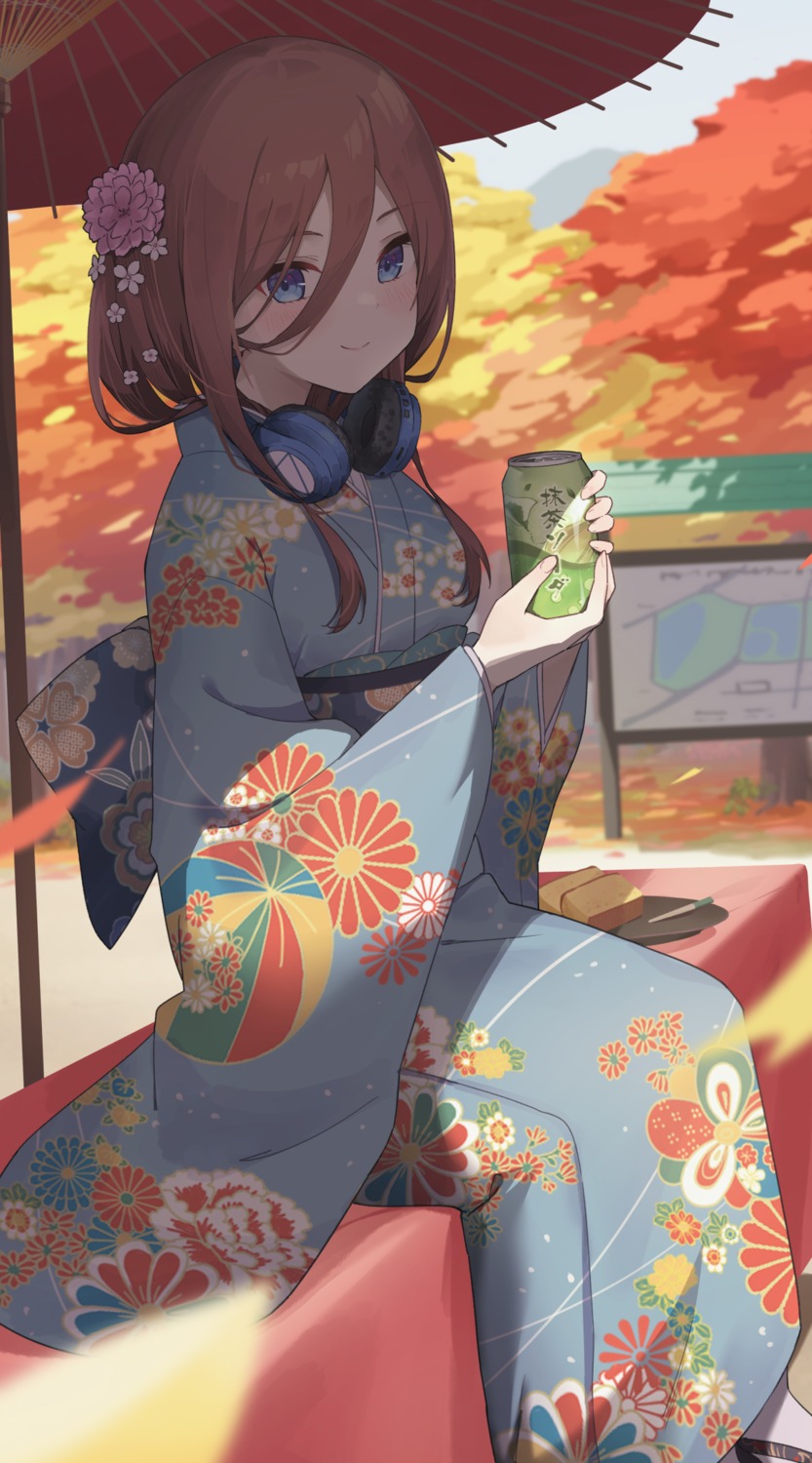 5-toubun_no_hanayome headphones kimono nakano_miku profnote