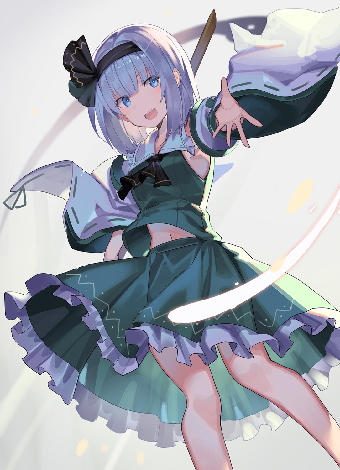 konpaku_youmu rin_falcon shirt_lift skirt_lift sword touhou