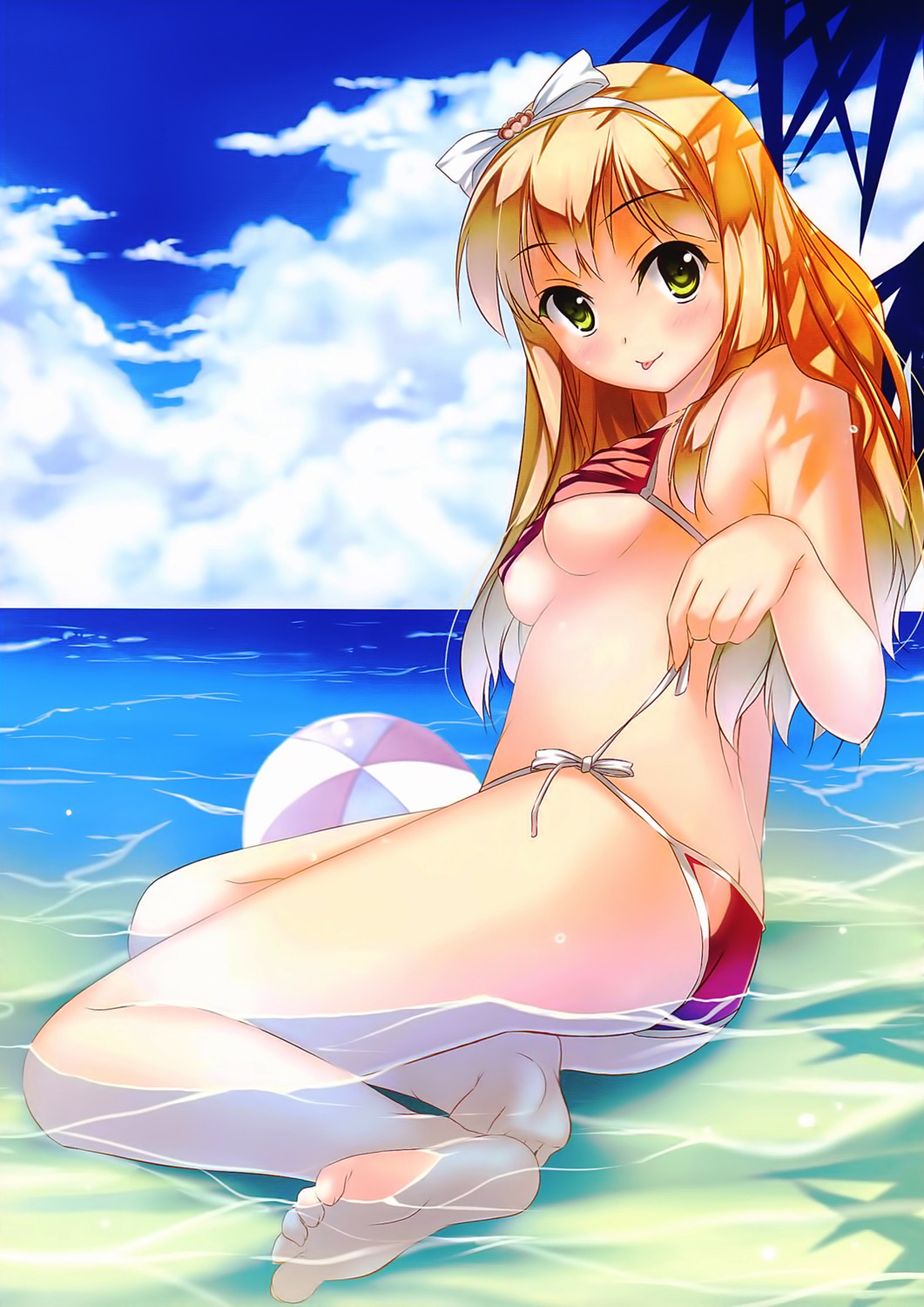 azuki_azusa bikini hentai_ouji_to_warawanai_neko kaho_okashii screening swimsuits underboob