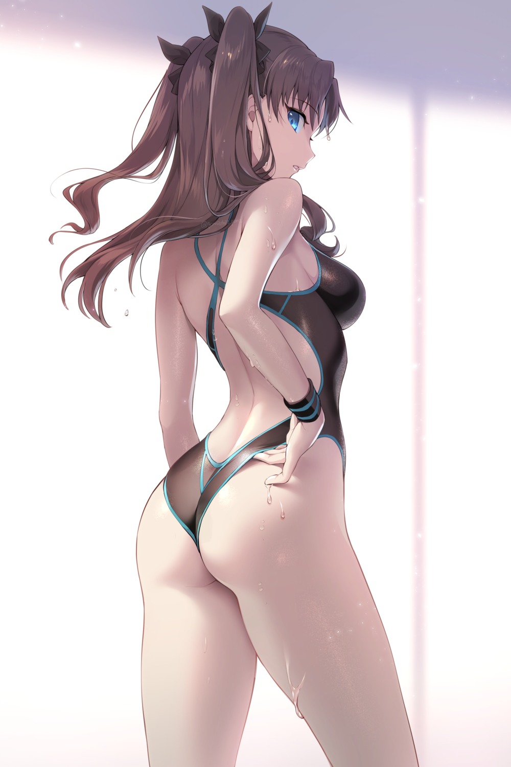 artist_revision ass fate/stay_night gomashio_ponz swimsuits thong toosaka_rin wet