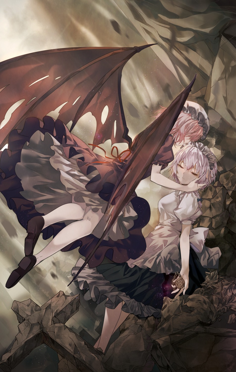 heels izayoi_sakuya kita_(kitairoha) remilia_scarlet touhou wings