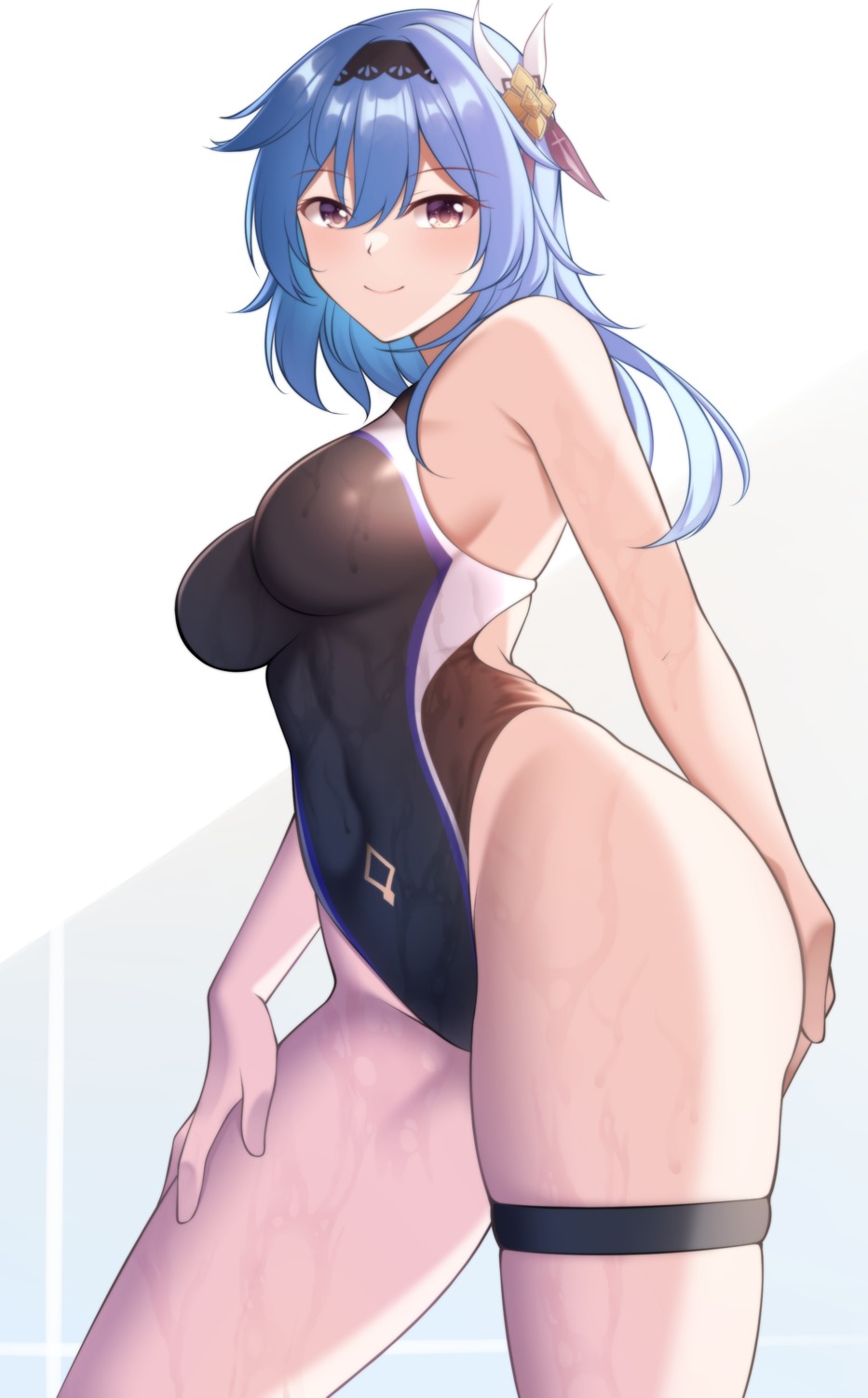 eula garter genshin_impact guardian-panda swimsuits wet