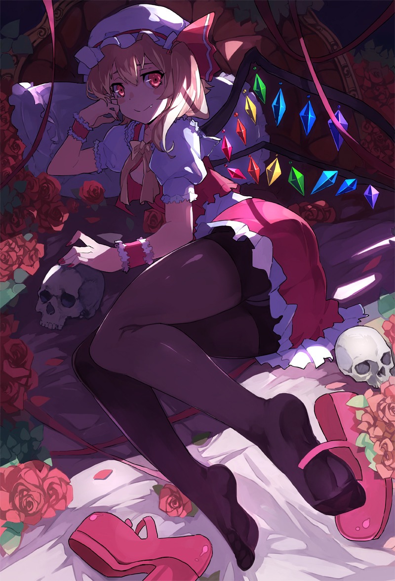 ass feet flandre_scarlet pantsu pantyhose touhou wings zhuxiao517