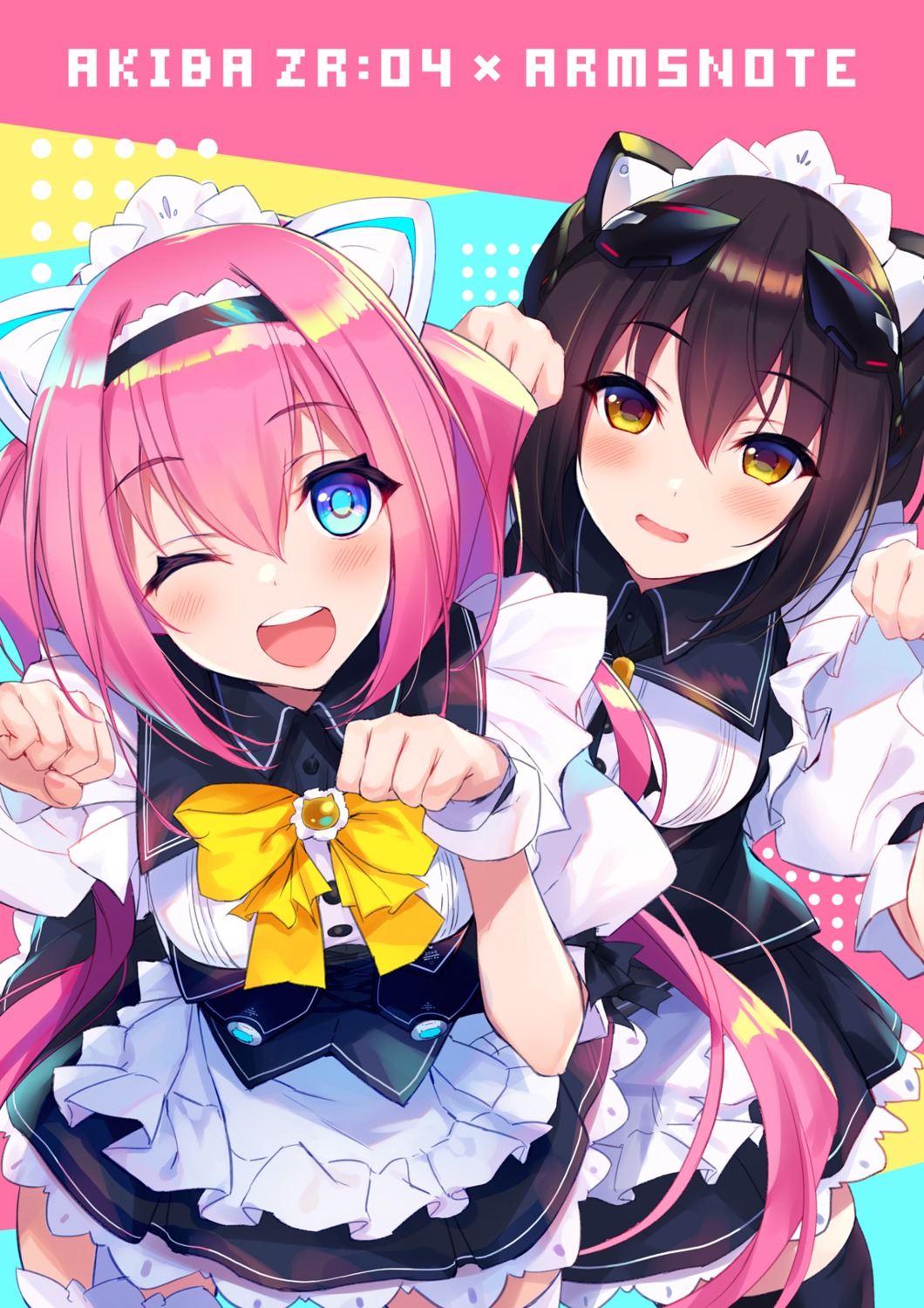 animal_ears arms_note fukai_ryosuke maid nekomimi thighhighs