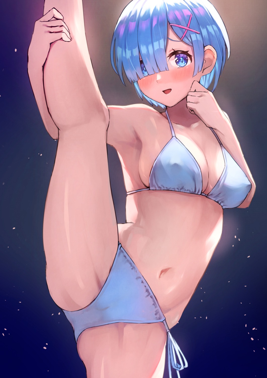 amog bikini erect_nipples re_zero_kara_hajimeru_isekai_seikatsu rem_(re_zero) swimsuits