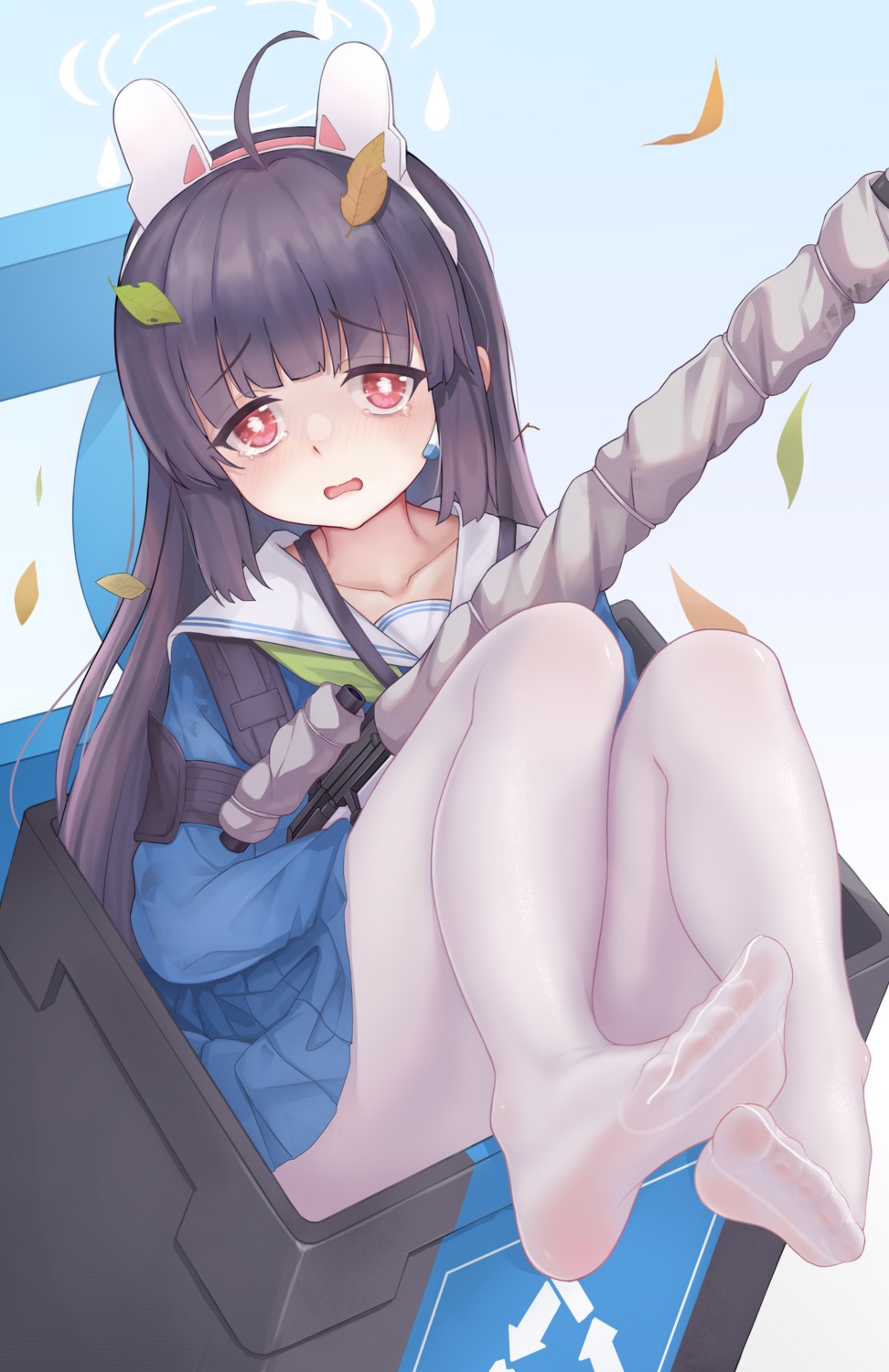 blue_archive feet gun halo kasumizawa_miyu pantyhose seifuku xixing_si_yao_meng