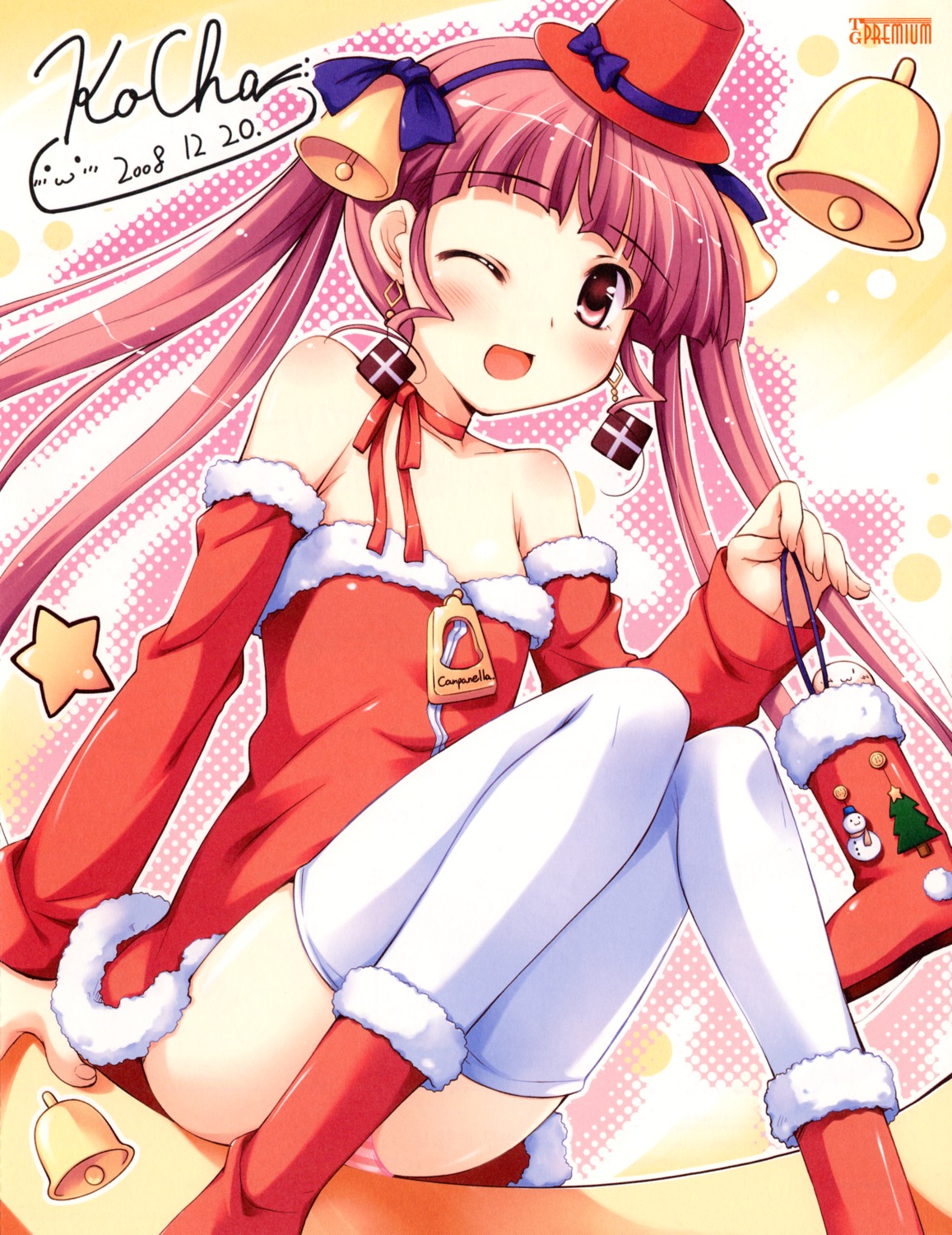 bleed_through christmas ko~cha minette pantsu shimapan shukufuku_no_campanella thighhighs