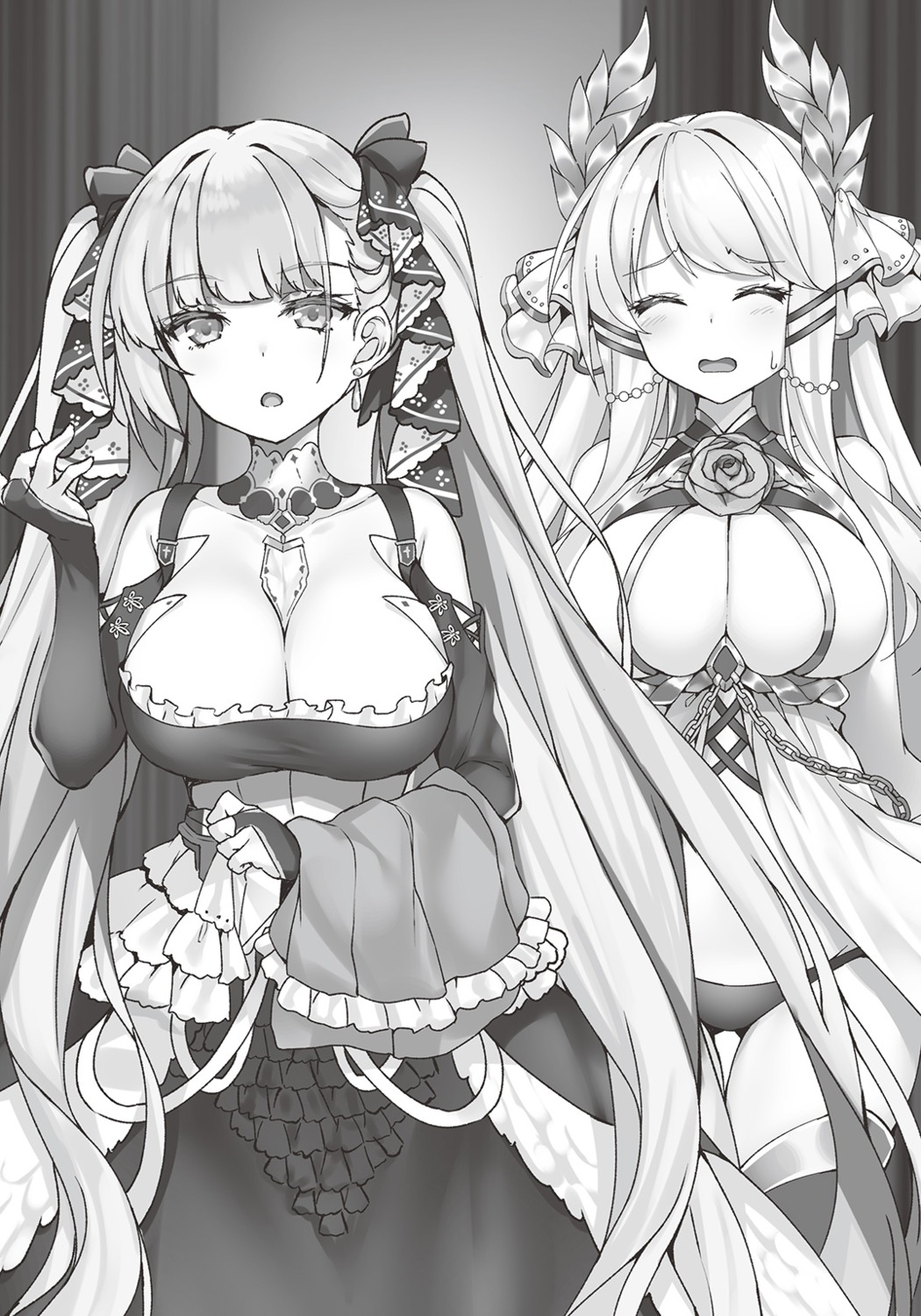 azur_lane azur_lane_episode_of_belfast formidable_(azur_lane) monochrome raiou victorious_(azur_lane)