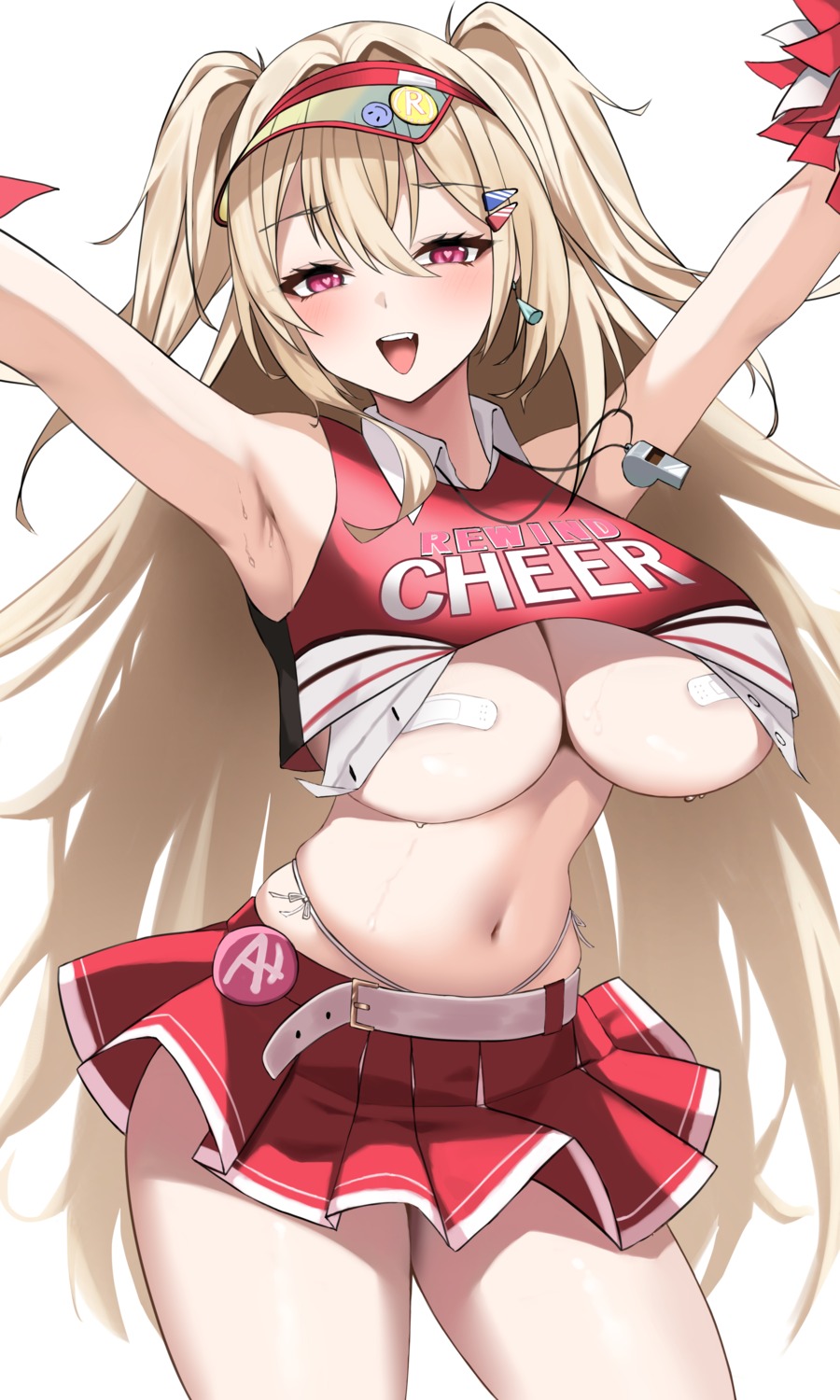 bandaid cheerleader clay_(nikke) goddess_of_victory:_nikke murding no_bra pasties