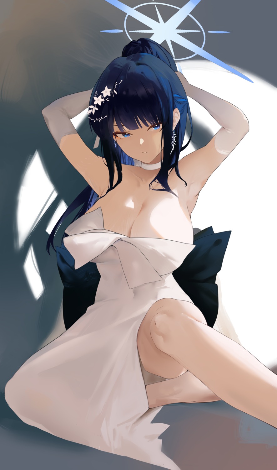 blue_archive dress halo joumae_saori no_bra xiaobei