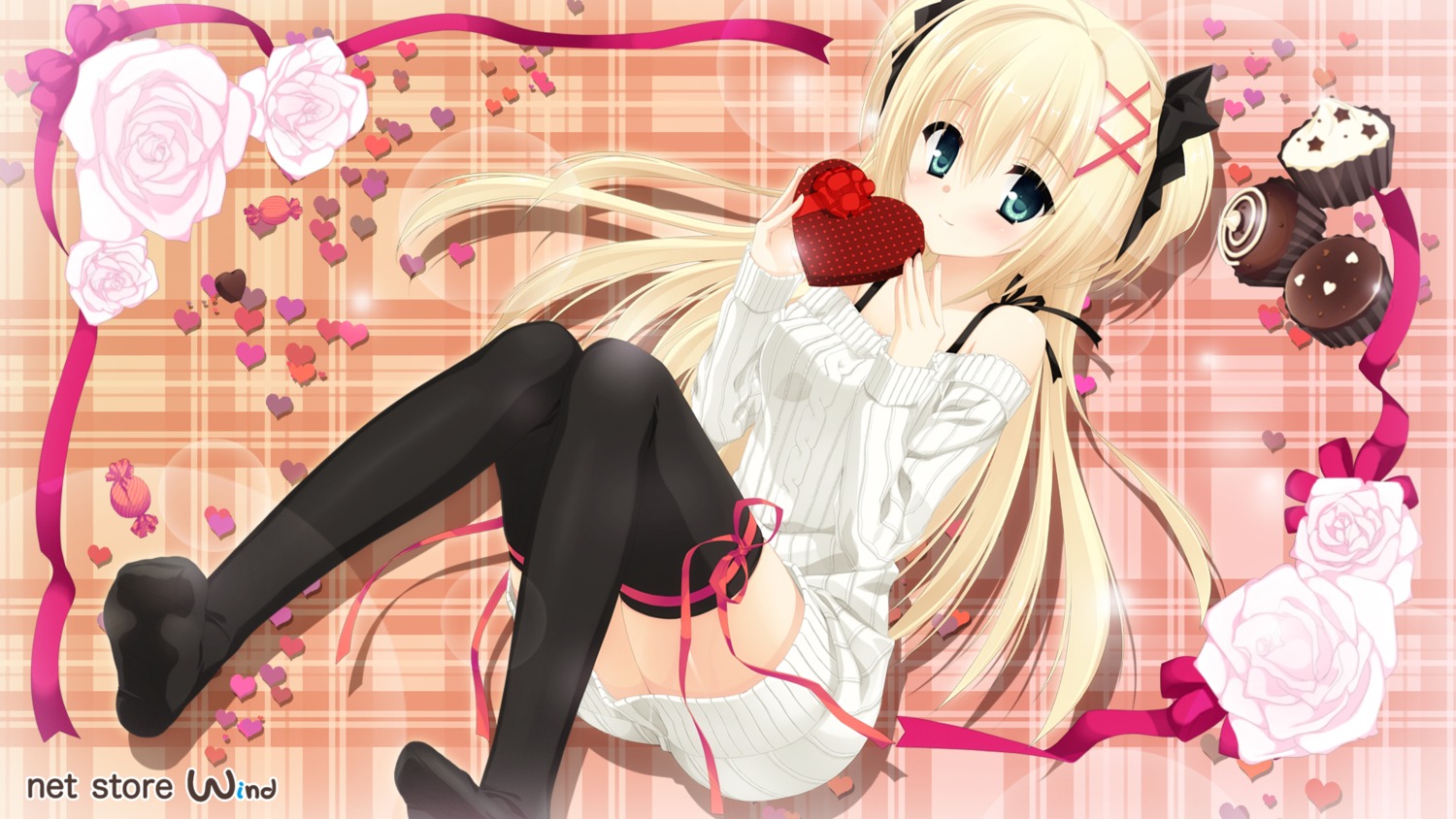 kobuichi thighhighs valentine wallpaper