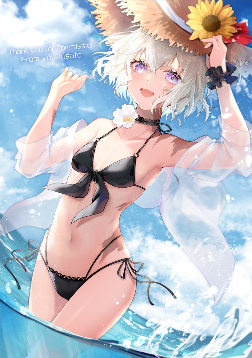 bikini open_shirt see_through swimsuits wet yui_(kawalcjil4)