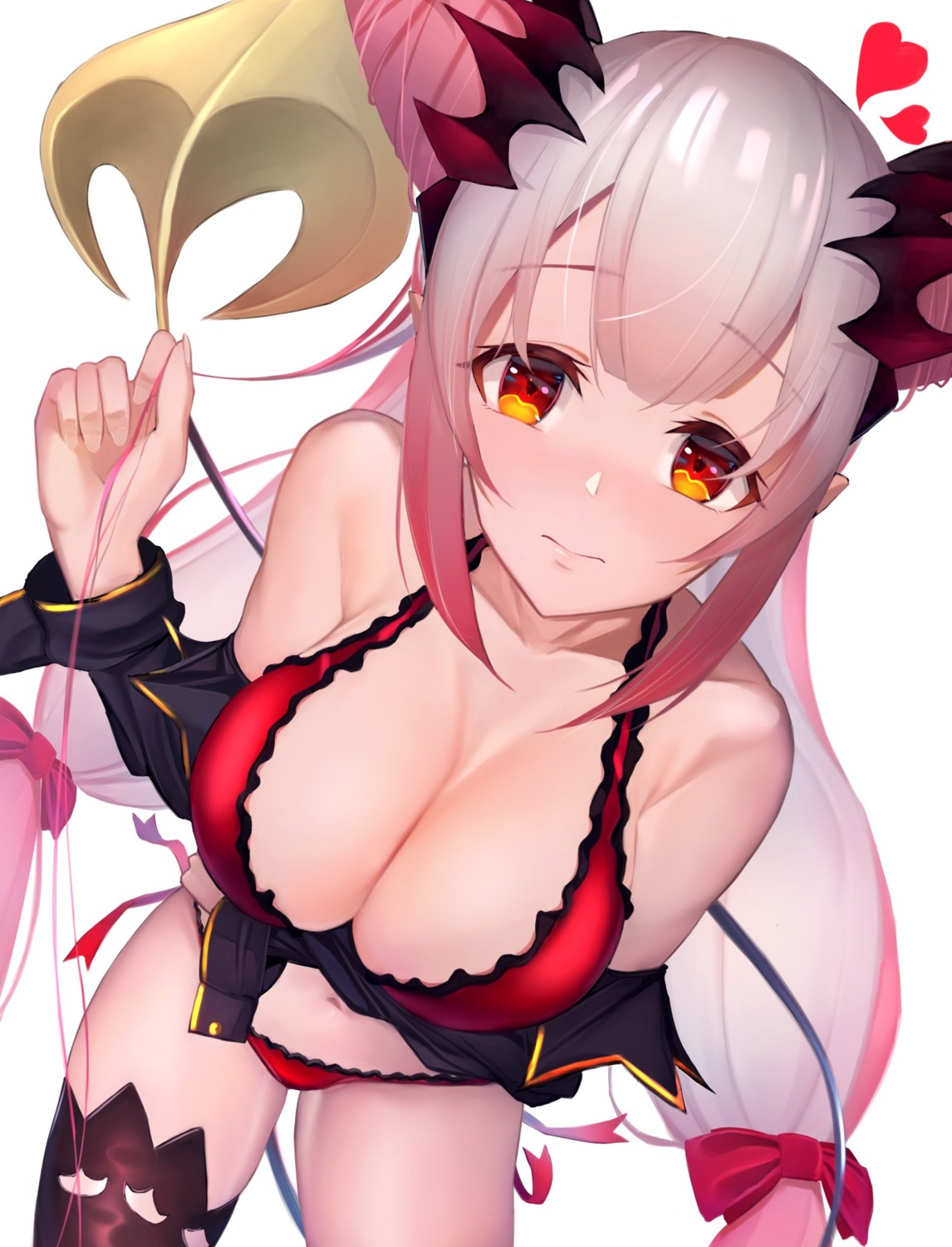 bra breast_hold honey_strap mugimaccha nanashi_inc. pantsu pointy_ears suou_patra tail thighhighs