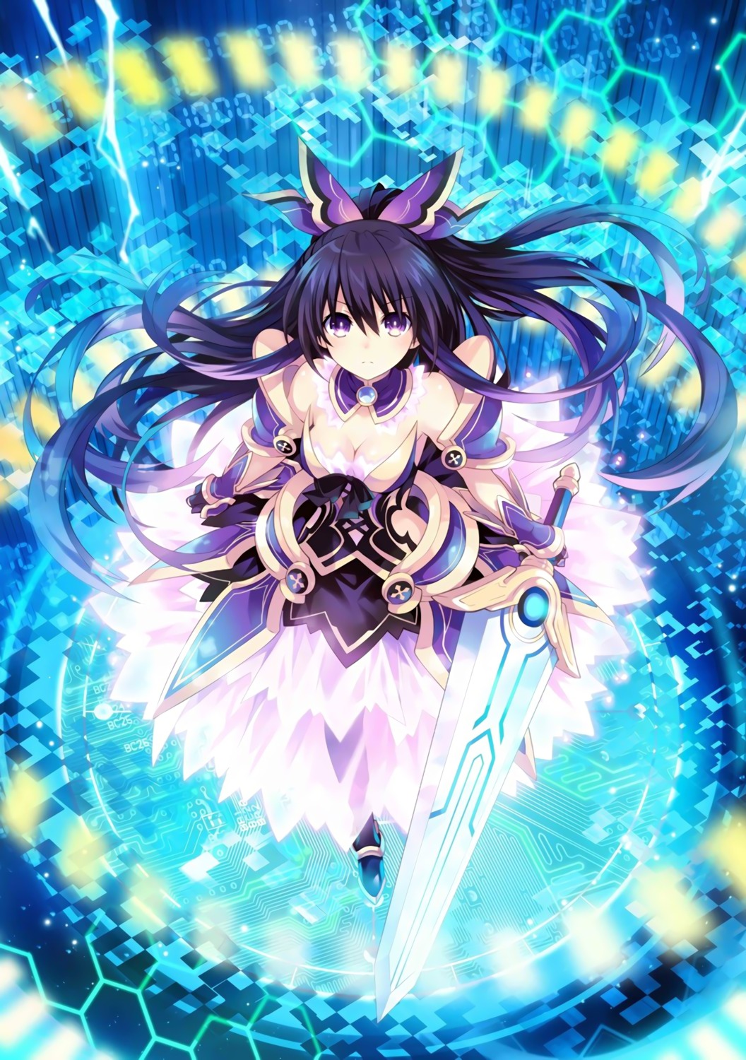 armor cleavage date_a_live dress see_through sword tsunako yatogami_tooka