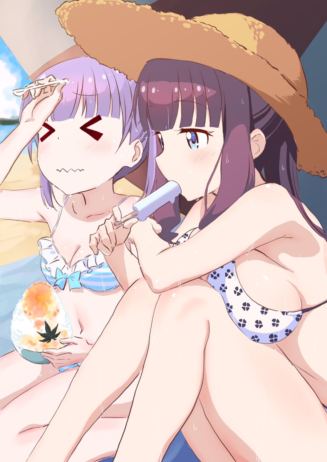 Makicha New Game Suzukaze Aoba Takimoto Hifumi Bikini Cleavage Swimsuits 460380 Yande Re