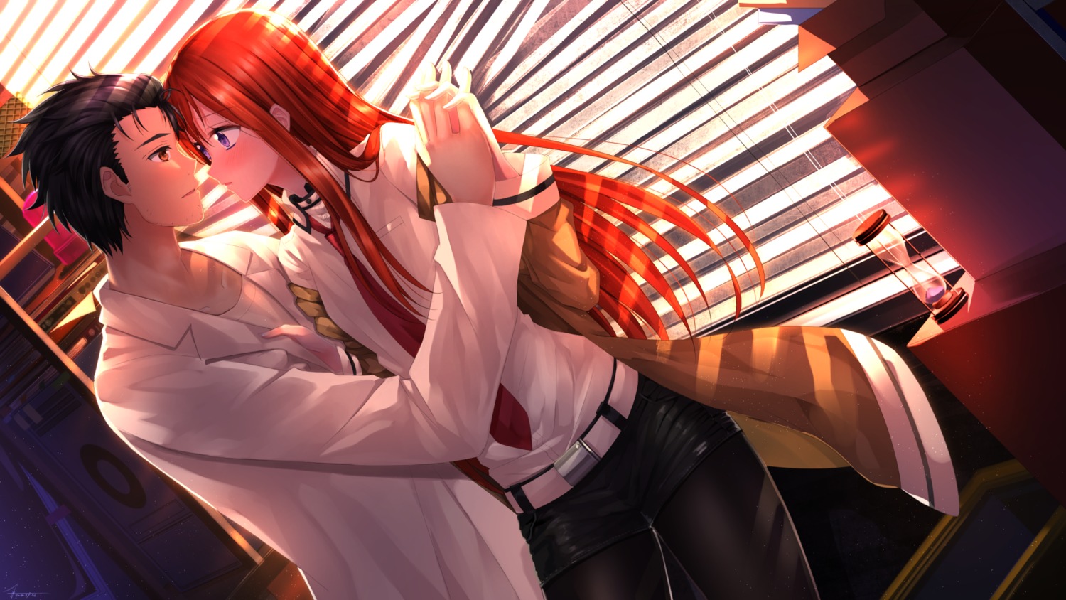 makise_kurisu okabe_rintarou steins;gate swordsouls