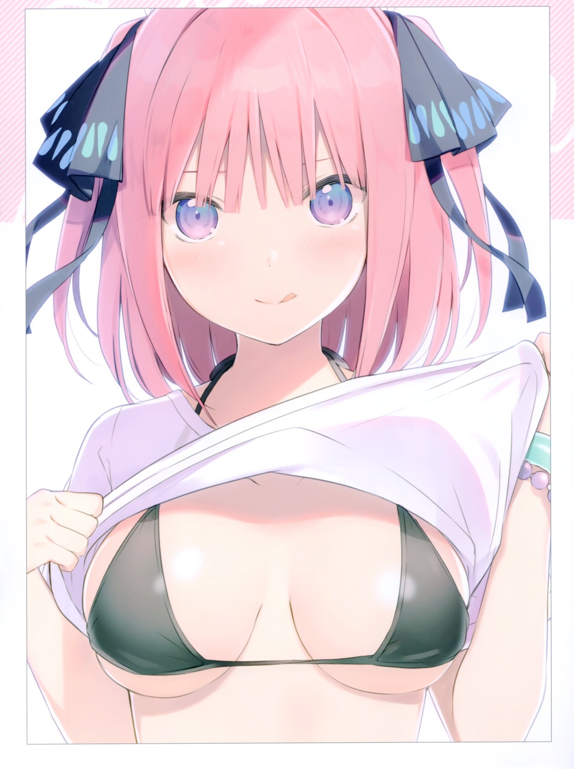 5-toubun_no_hanayome 6u bikini_top eternal_land nakano_nino shirt_lift swimsuits