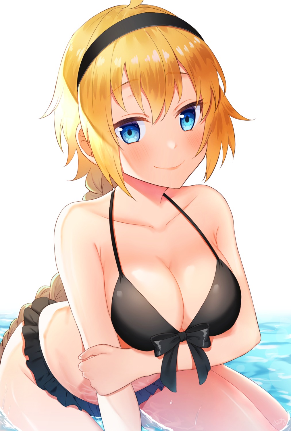 bikini breast_hold cleavage fate/grand_order jeanne_d'arc jeanne_d'arc_(fate) saki_usagi swimsuits wet