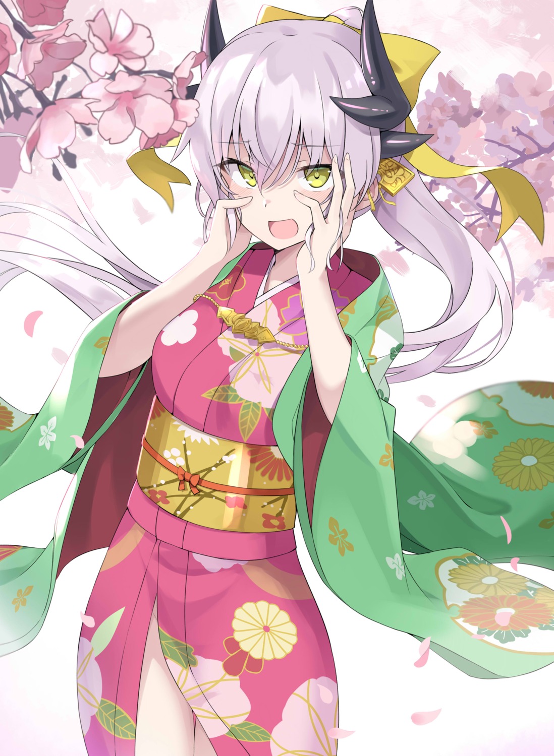 100percent fate/grand_order horns kimono kiyohime_(fate/grand_order)