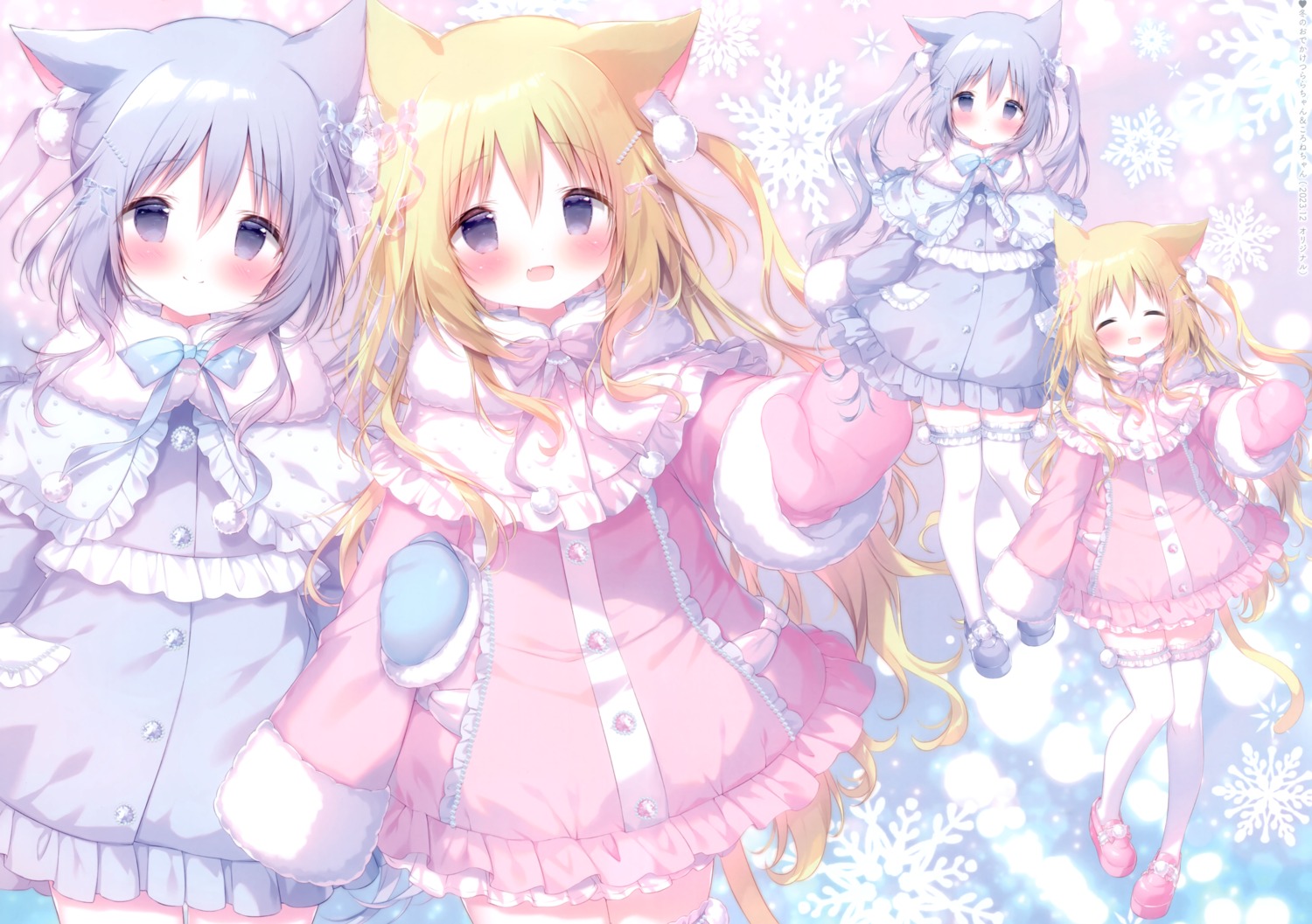 animal_ears cornet_(shiratama) dress garter nekomimi shiratama shiratamaco tail thighhighs tsurara_(shiratama)